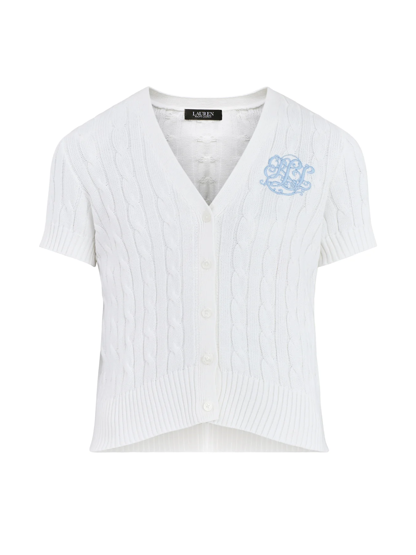 Cable Knit Cardigan White