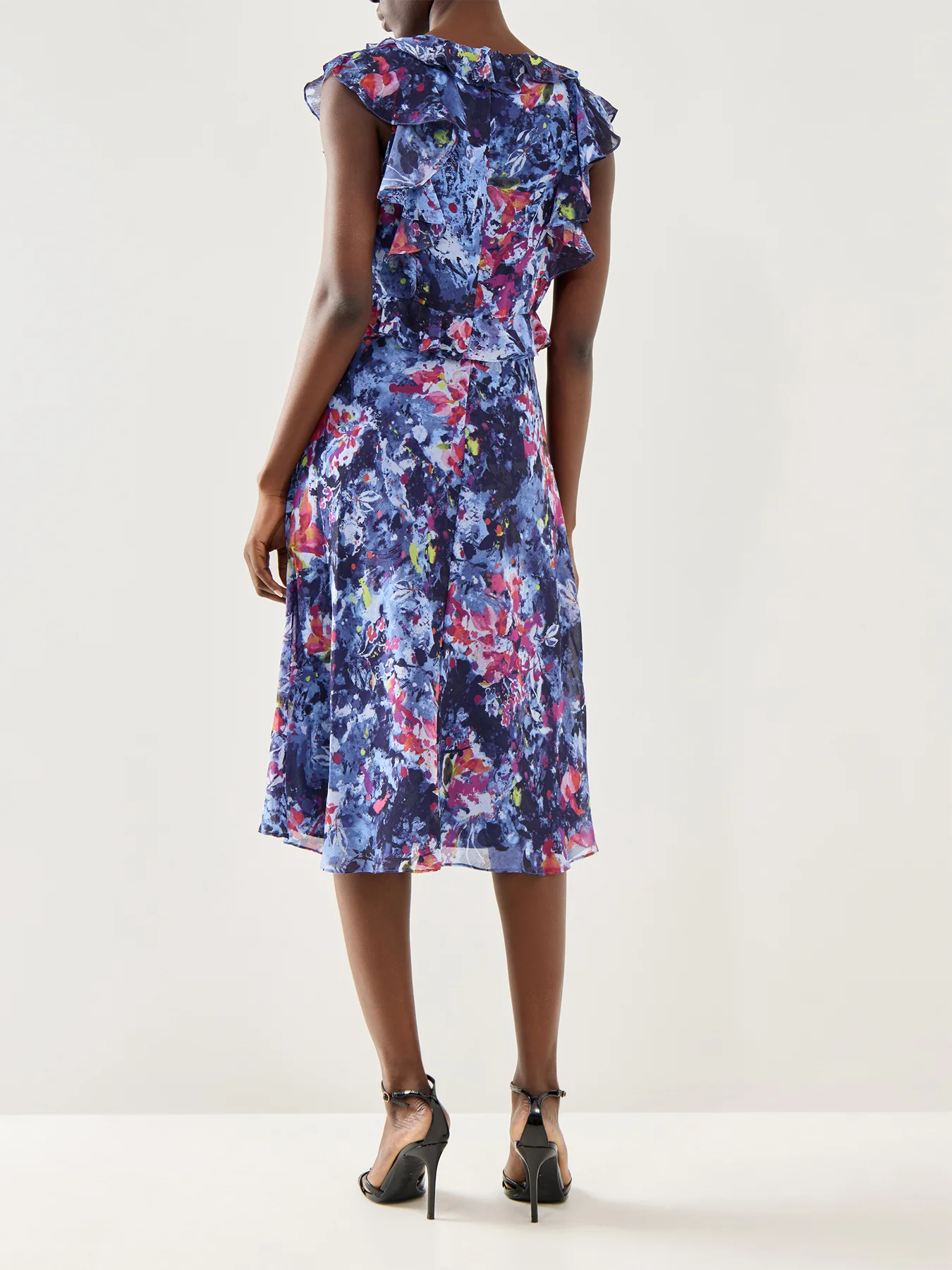 Taralee Short Sleeve Day Dress Blue Multi - Image 5