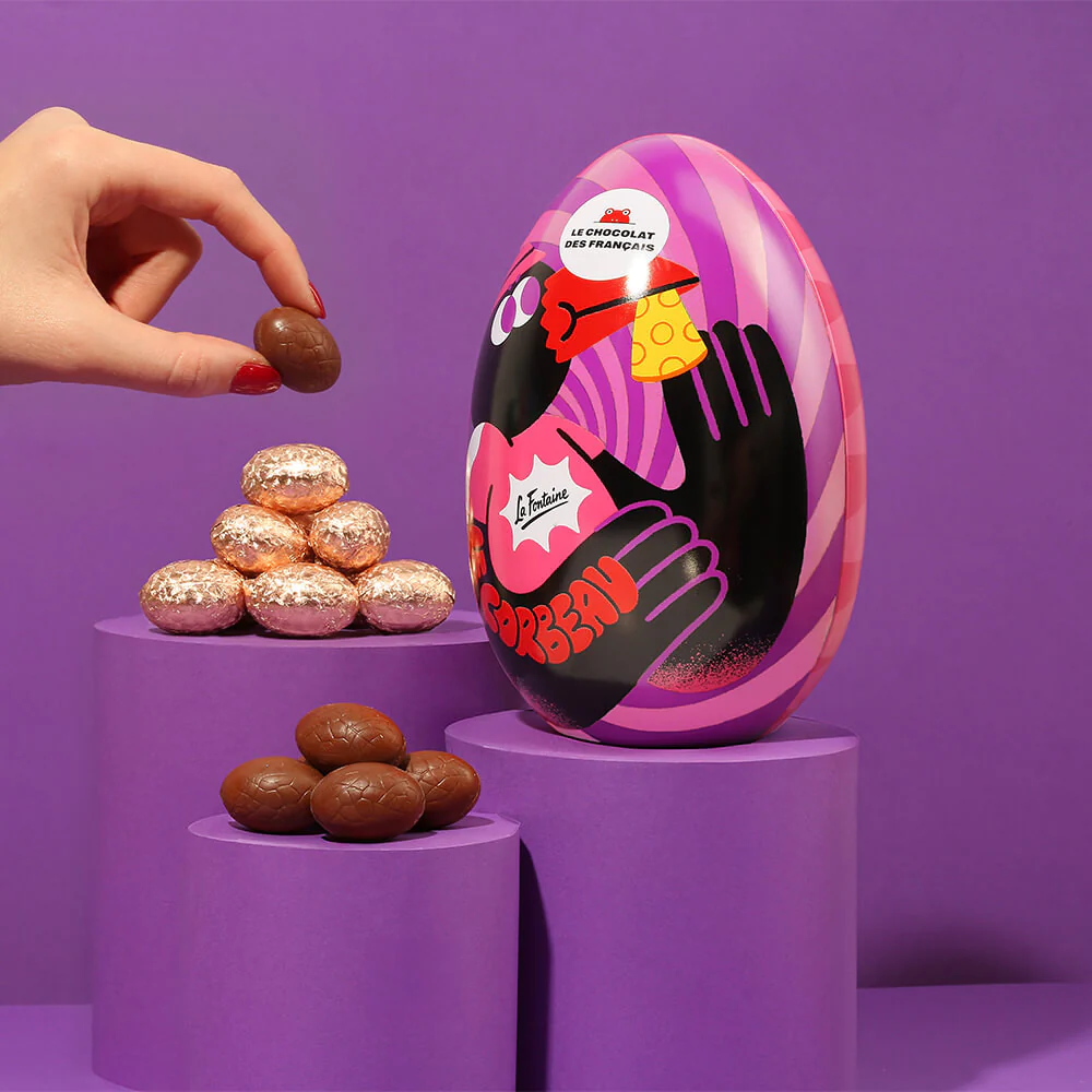 Hazelnut Praline and Caramel Milk Chocolate Egg Tin - Image 2
