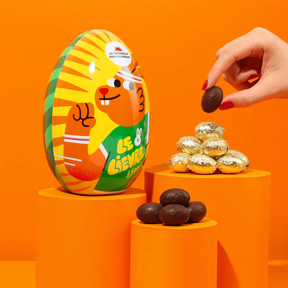 Gianduja and Hazelnut Praline Chocolate Egg Tin - Image 2