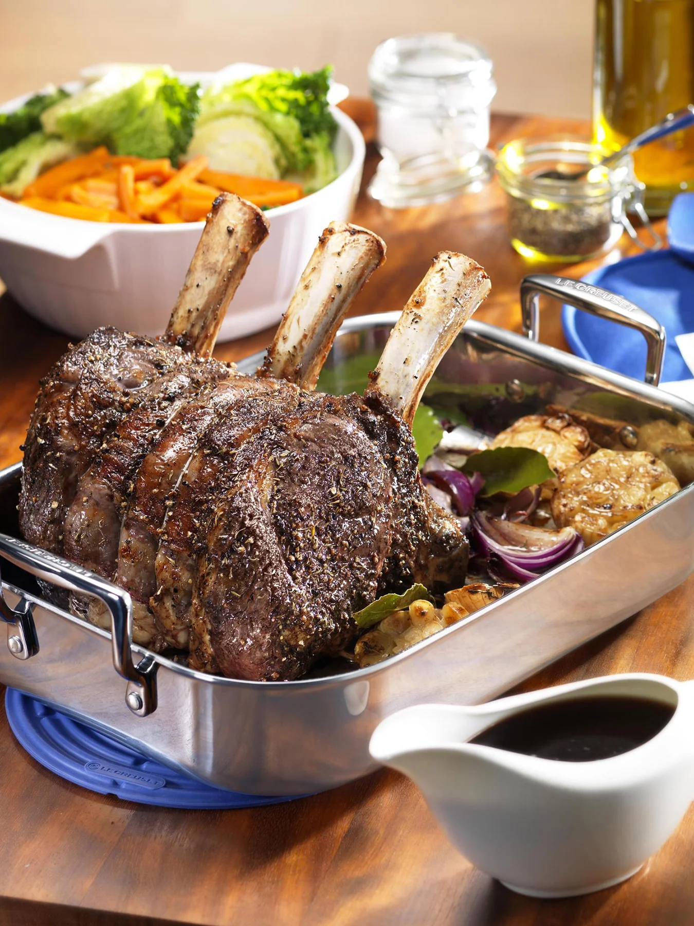 3-Ply Stainless Steel Rectangular Roaster 35cm - Image 3