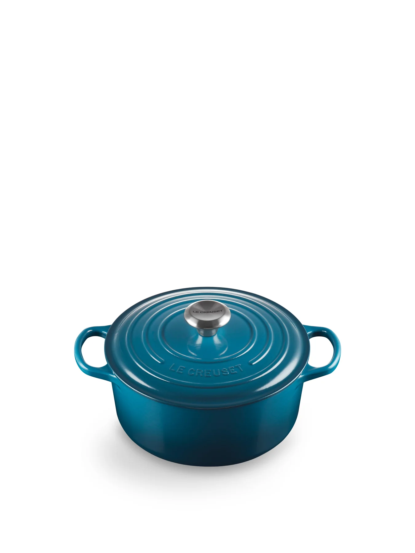 Cast Iron Round Casserole 24cm Deep Teal