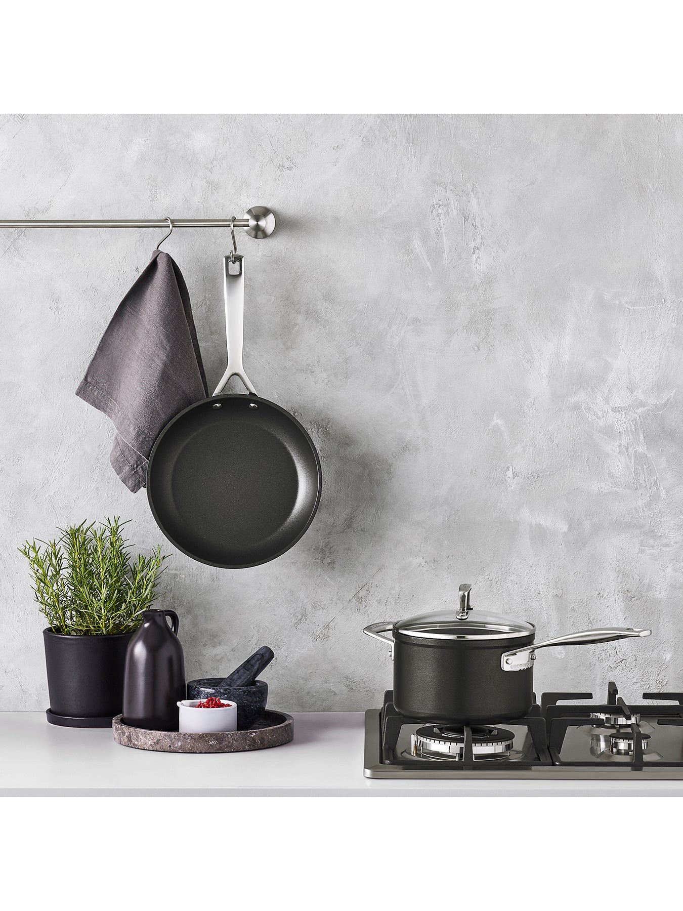 Toughened Non-Stick Lidded Saucepan And Frying Pan - Image 2