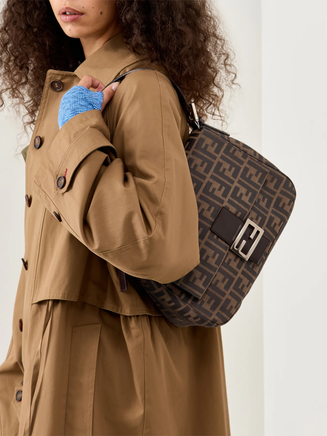 Vintage Fendi Zucca Mamma Bag Brown - Image 2