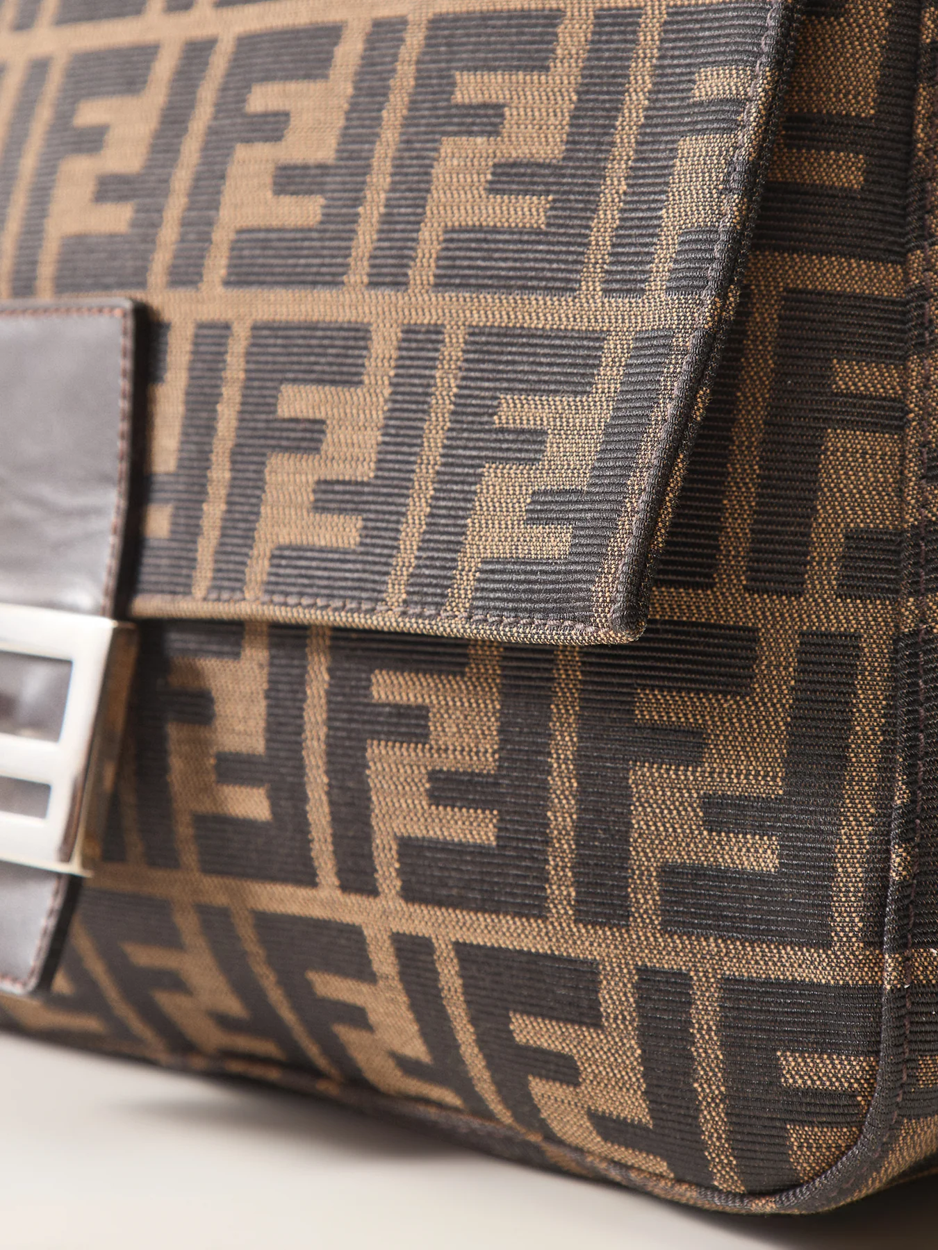 Vintage Fendi Zucca Mamma Bag Brown - Image 5