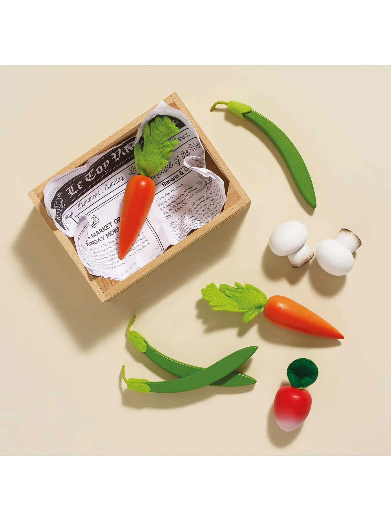 Wooden Food Crate Vegetables Toy Set - Image 3