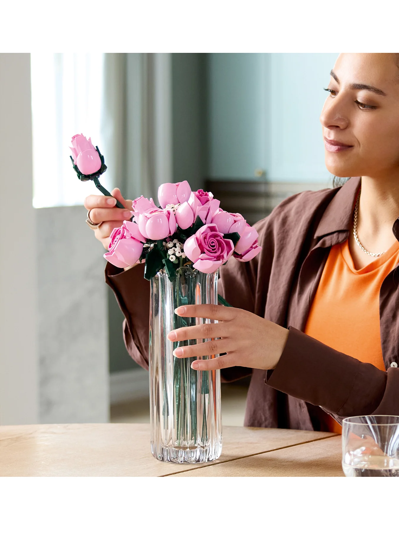 Botanical Bouquet of Pink Roses Set 10374 - Image 2