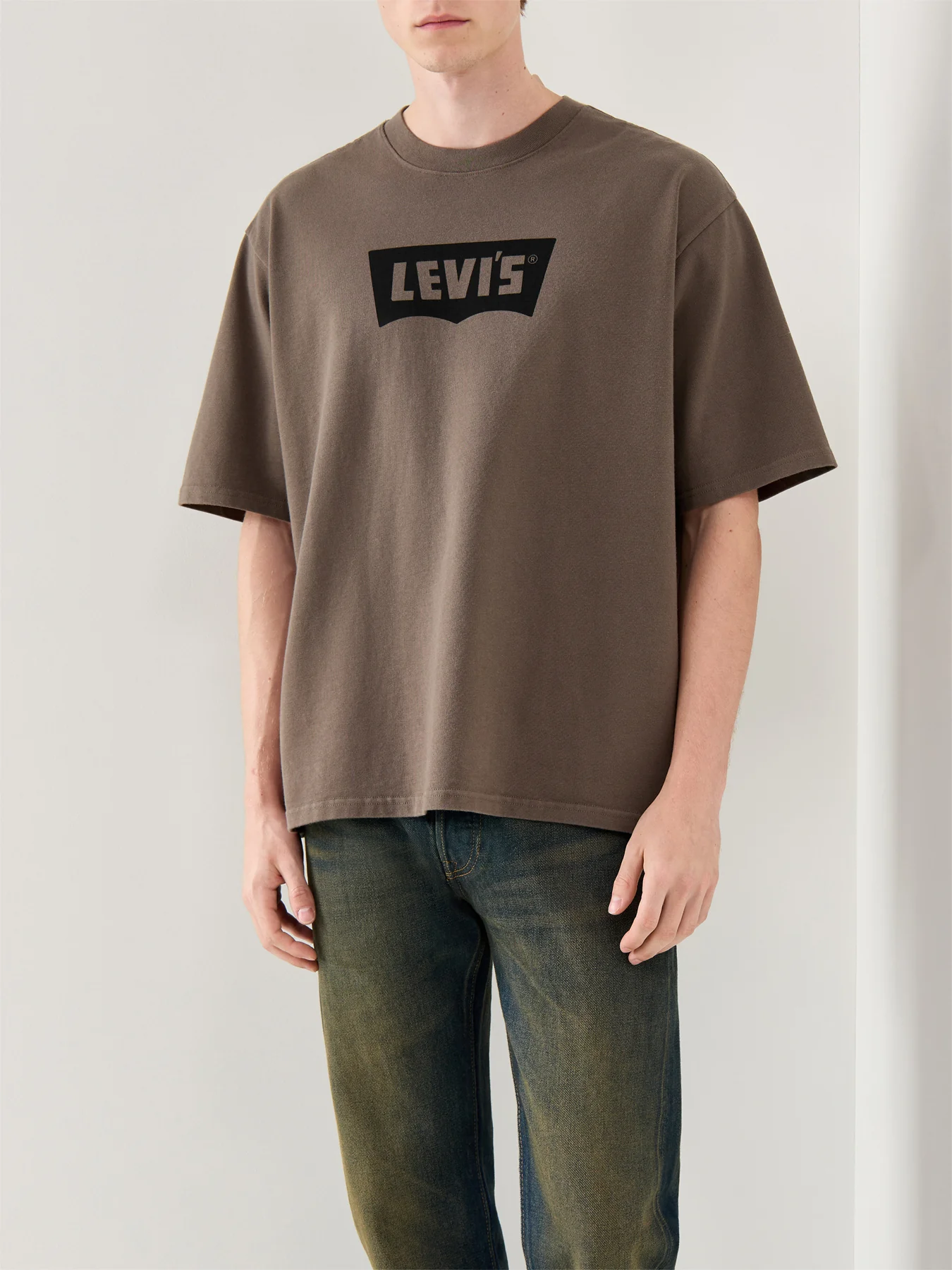 Half Sleeve Cotton Tee Brown - Image 4