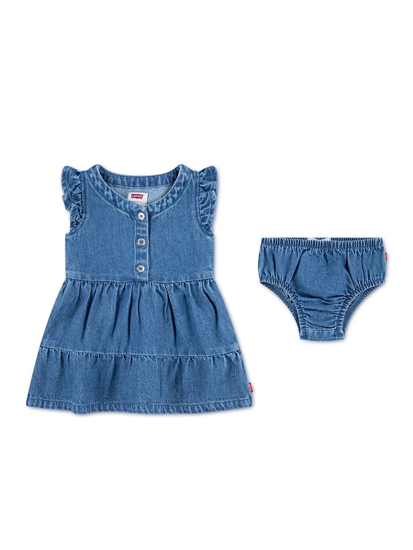 Baby Flutter Sleeve Dress Navy