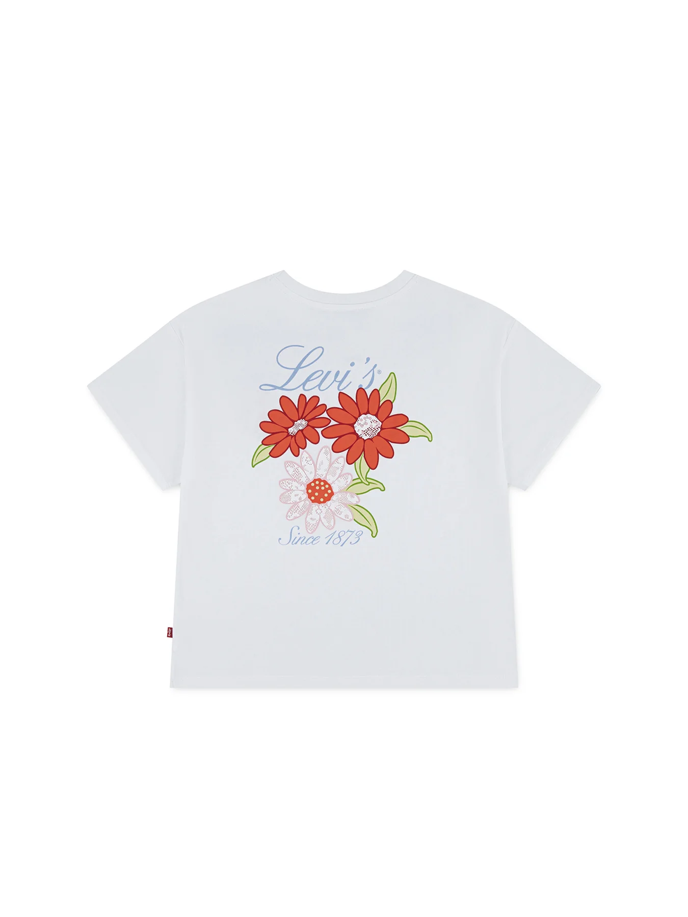 Kids' Floral Oversized T-Shirt White - Image 2