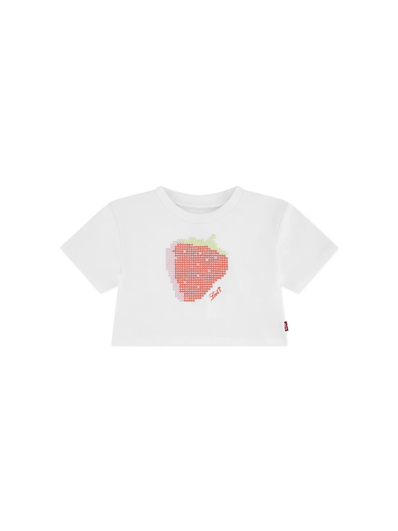 Baby Strawberry Short Sleeve Top White