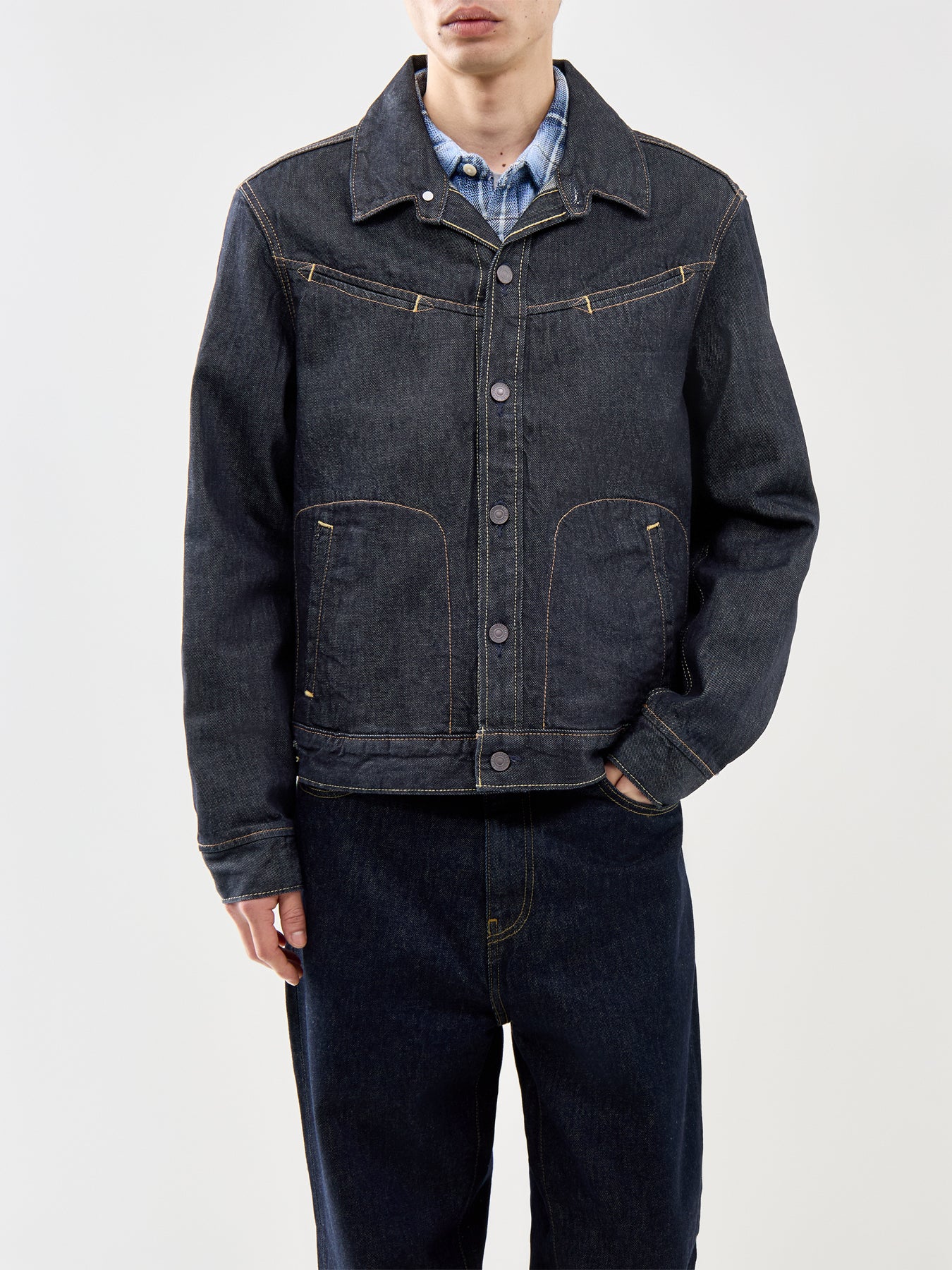Market Miners Trucker Jacket Navy - Image 4