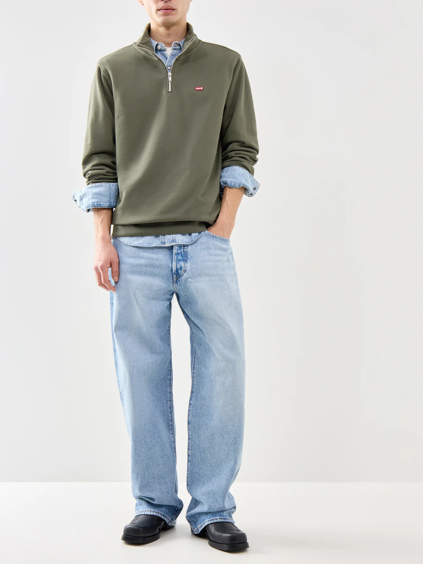 Original 1/4 Zip Sweatshirt Green - Image 2