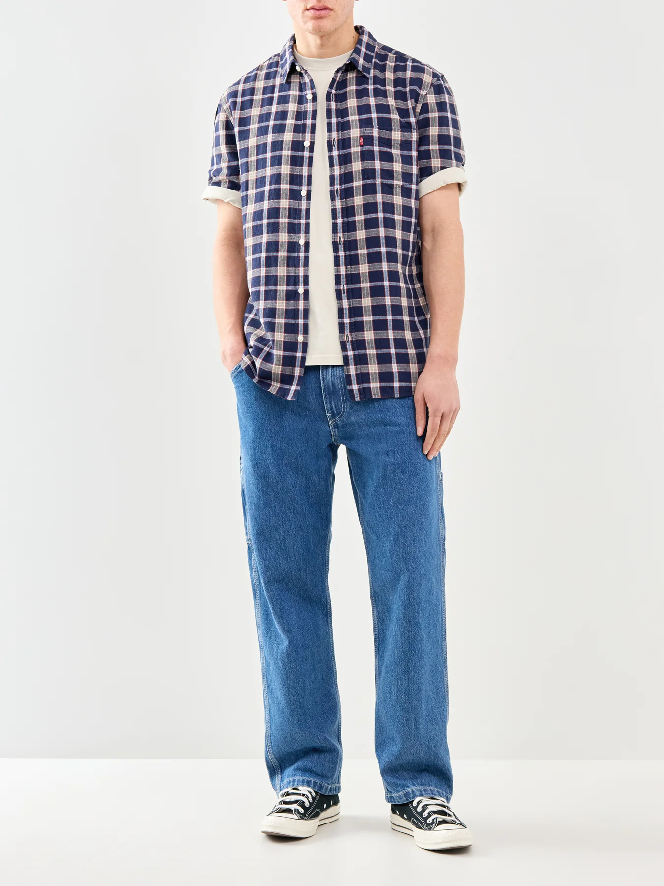 Sunset One Pocket Short Sleeve Shirt Blue - Image 2