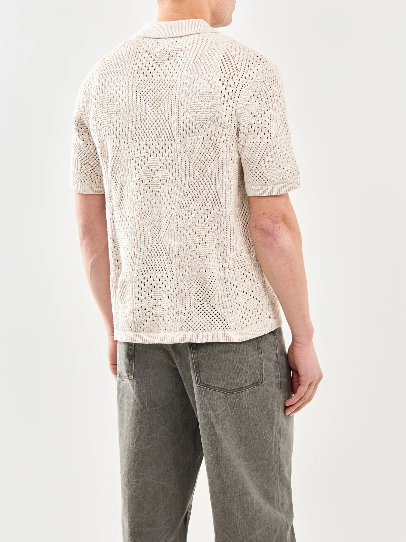 Sweater Camp Short Sleeve Shirt Cream - Image 5