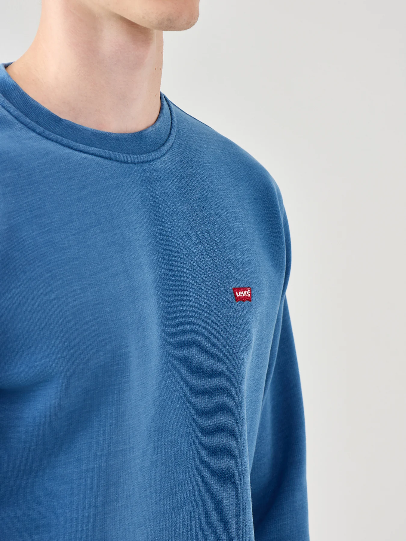 The Original Long Sleeves Cotton Crew Blue - Image 3