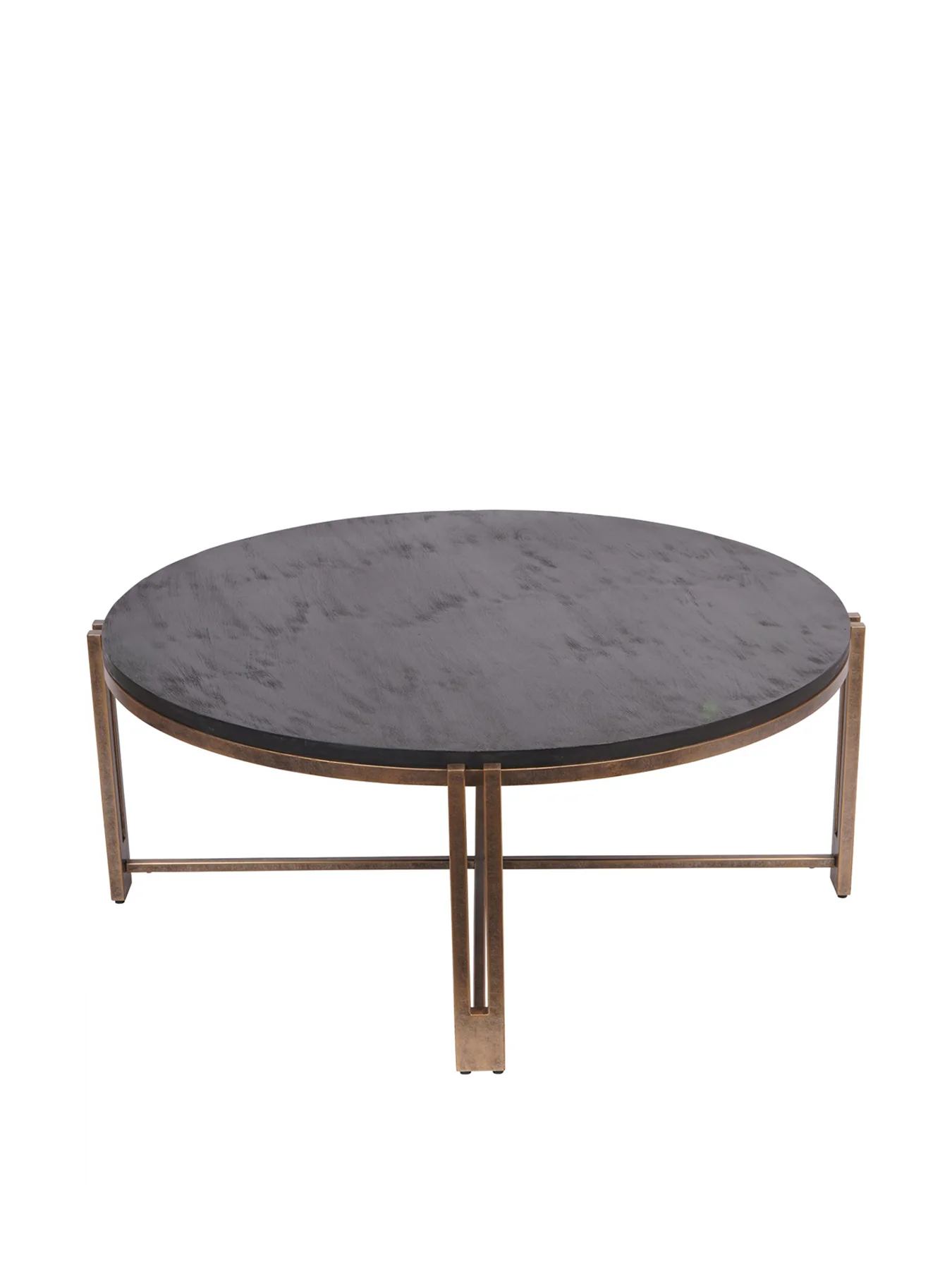 Dalston Sandblasted Wood and Champagne Frame Coffee Table Black - Image 3