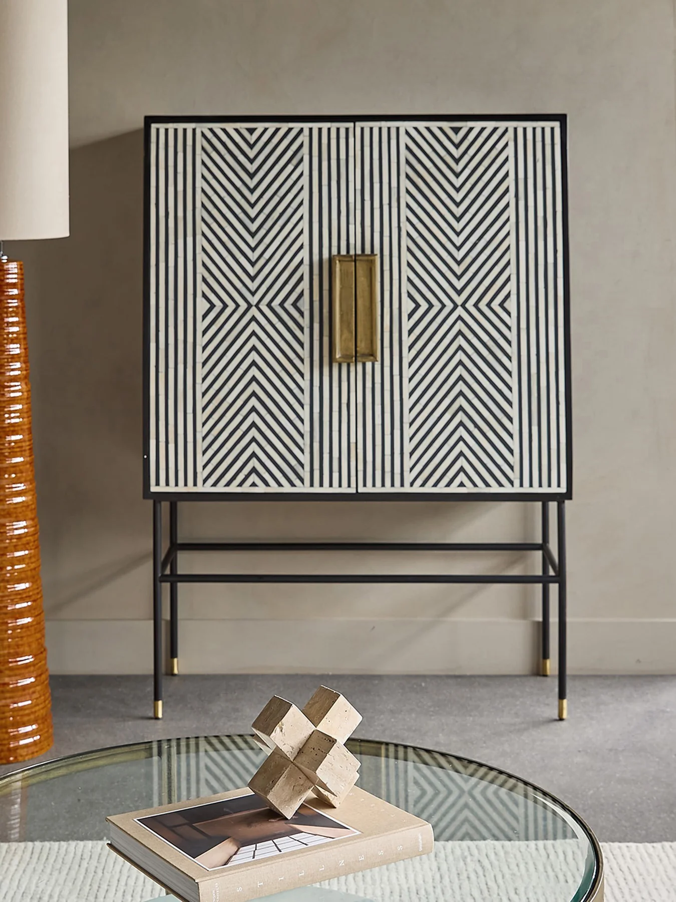Delaney Bone Inlay Tall Storage Cabinet - Image 2