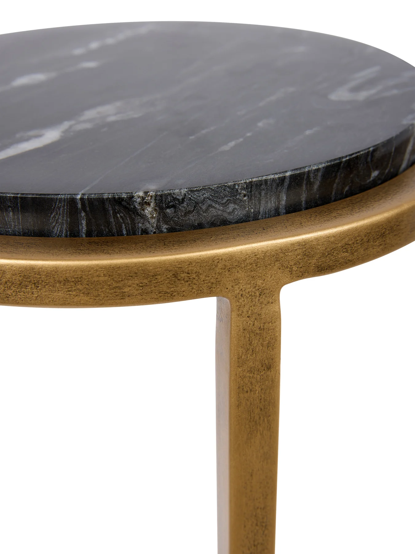 Iota Accent Table Black Marble Aged Gold Frame - Image 4