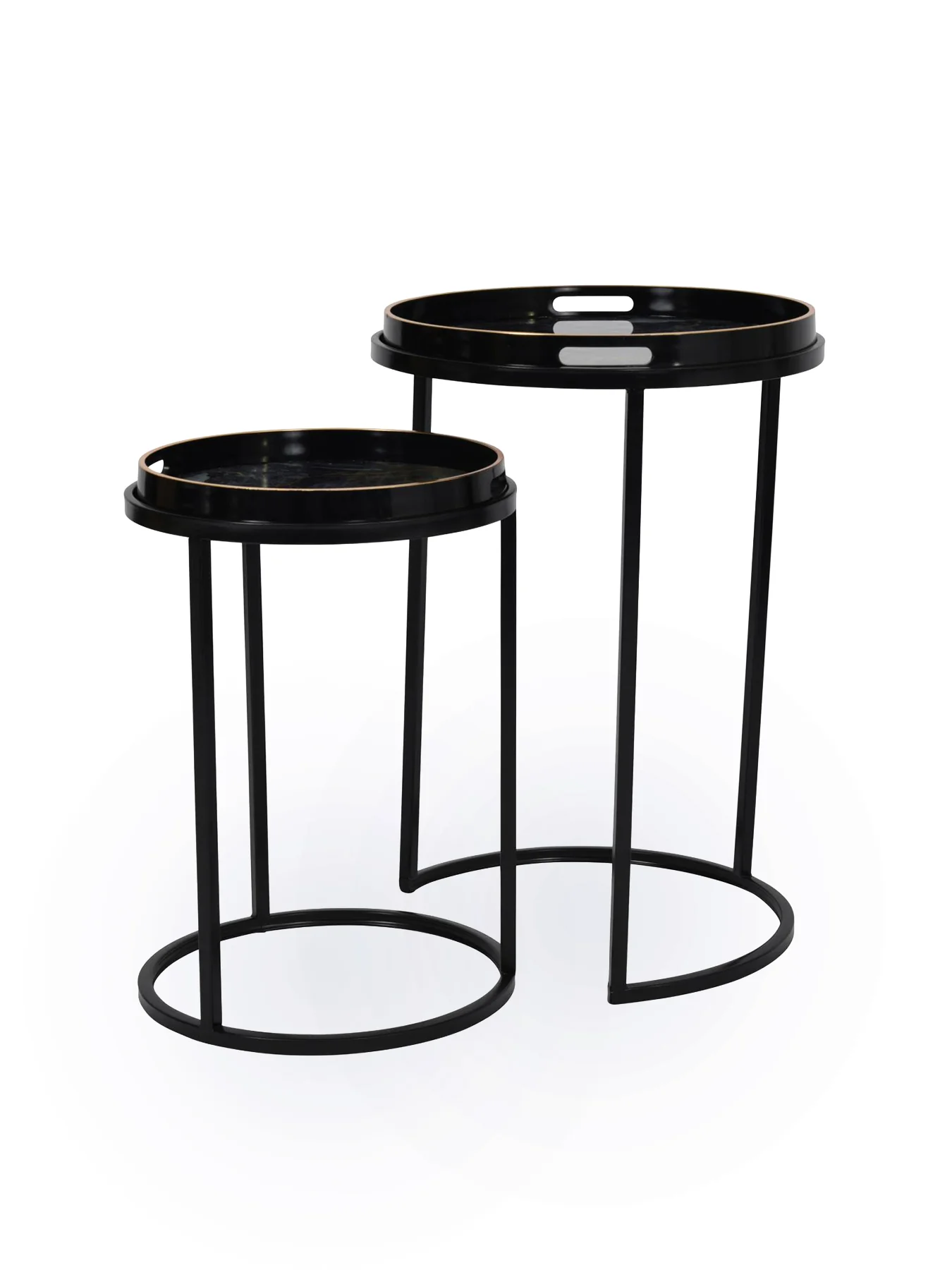 Vesuvius Black and Gold Nesting Tables Set of Two - Image 3