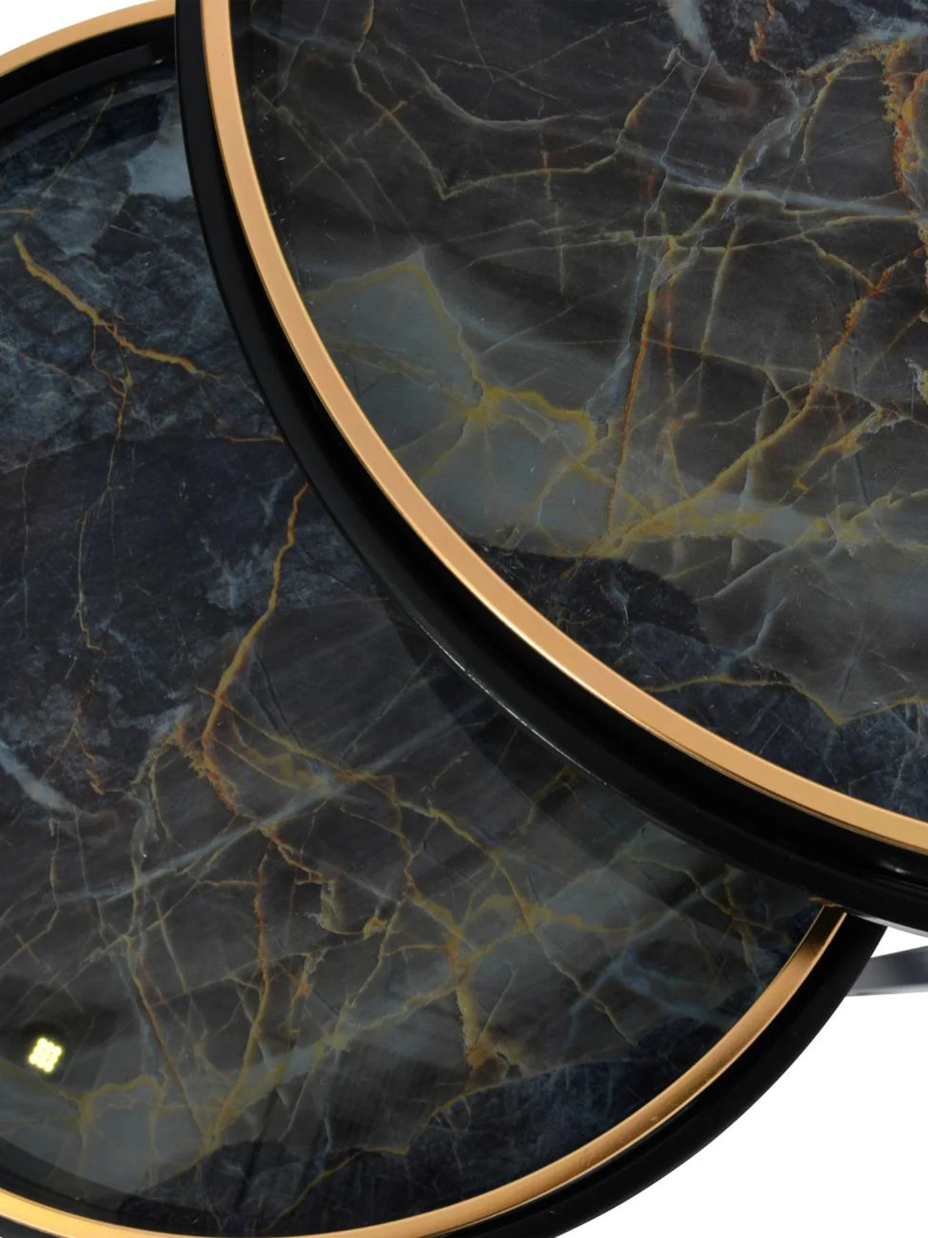 Vesuvius Black and Gold Nesting Tables Set of Two - Image 4