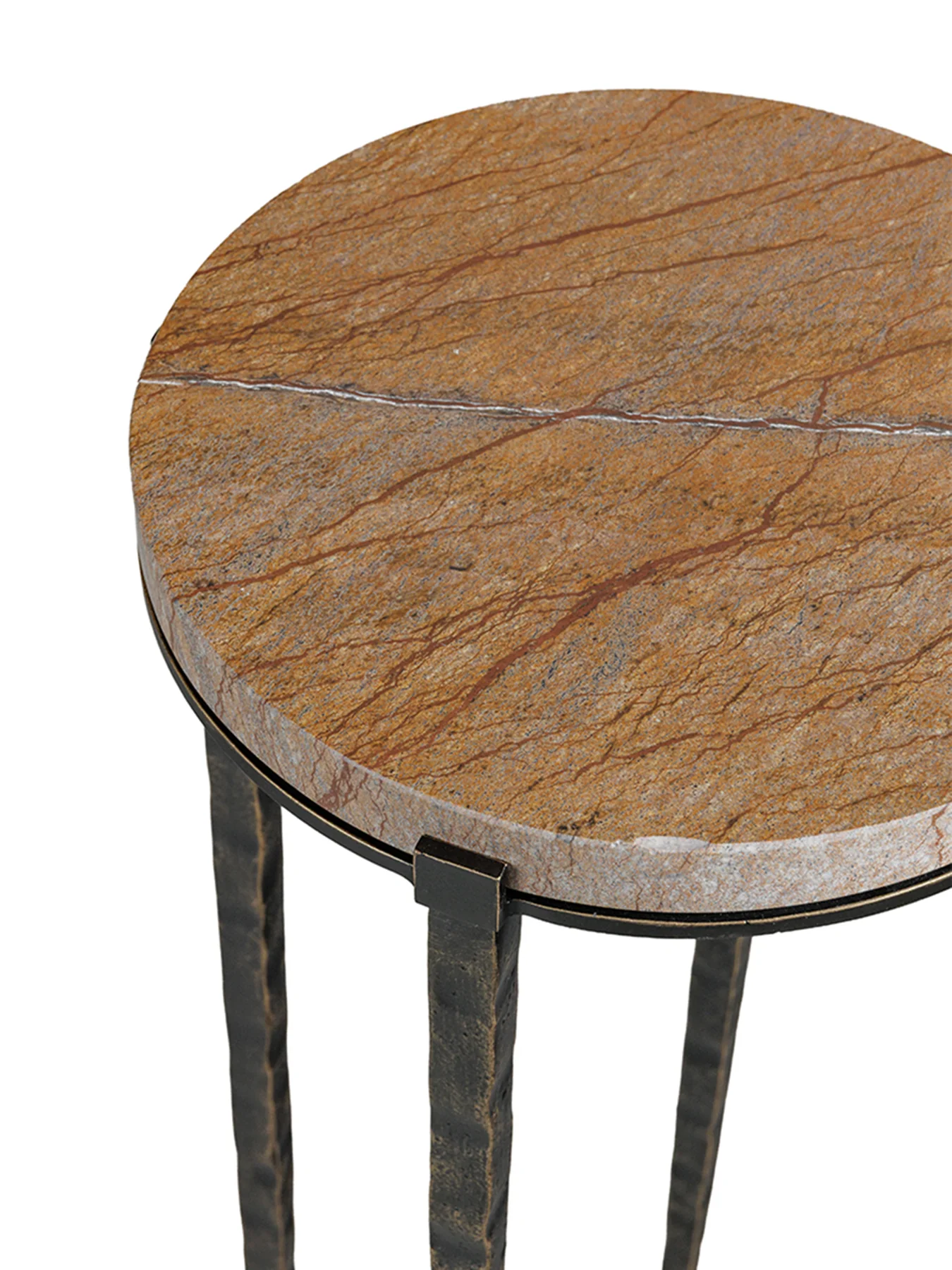 Leo Forest Brown Marble Accent Table - Image 3