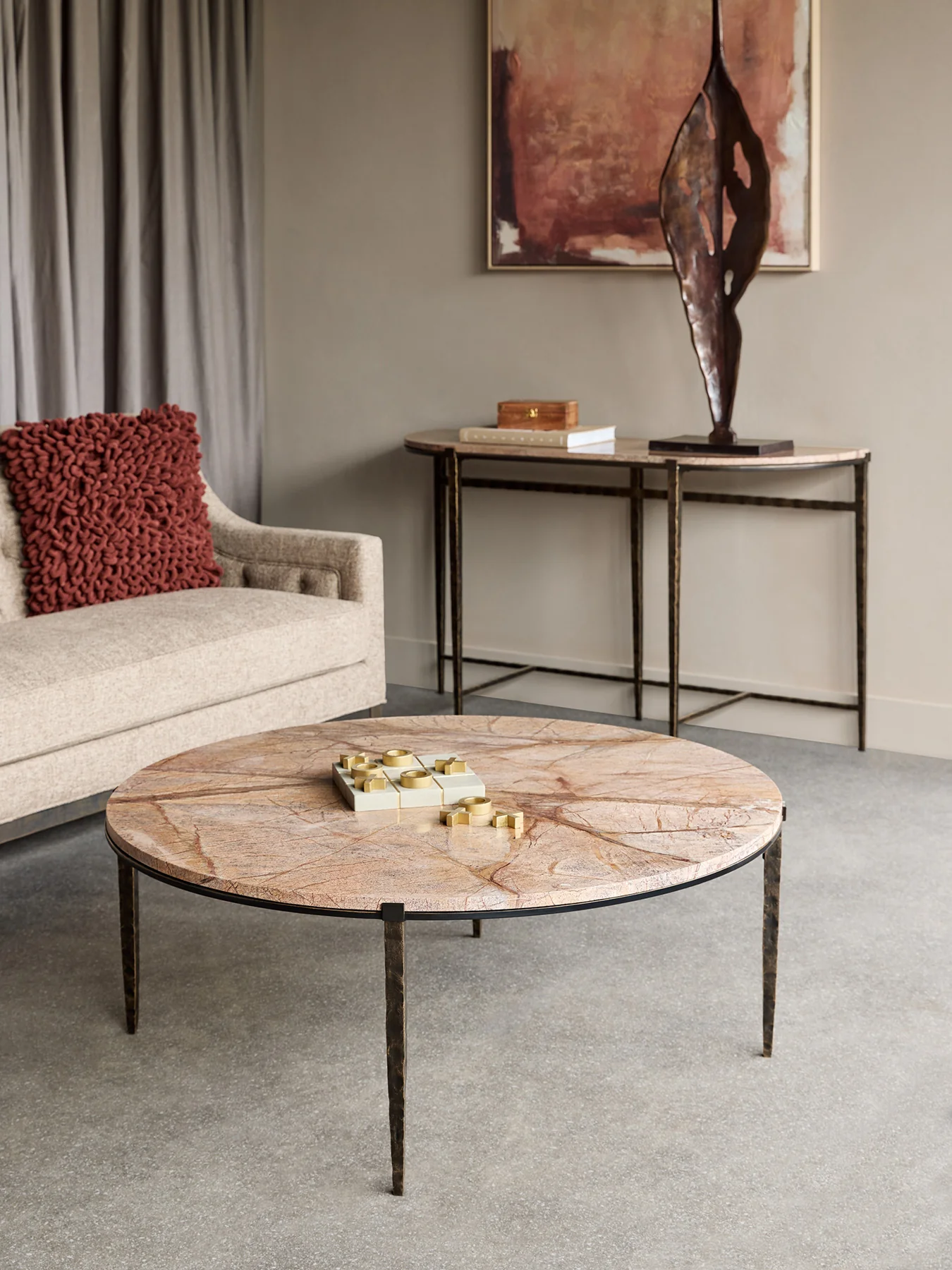 Leo Forest Brown Marble Coffee Table - Image 2
