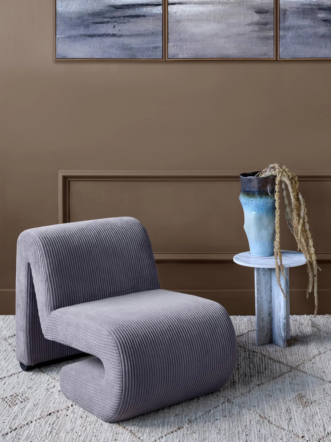 Ellis Chair Mid Brown Corduroy - Image 2