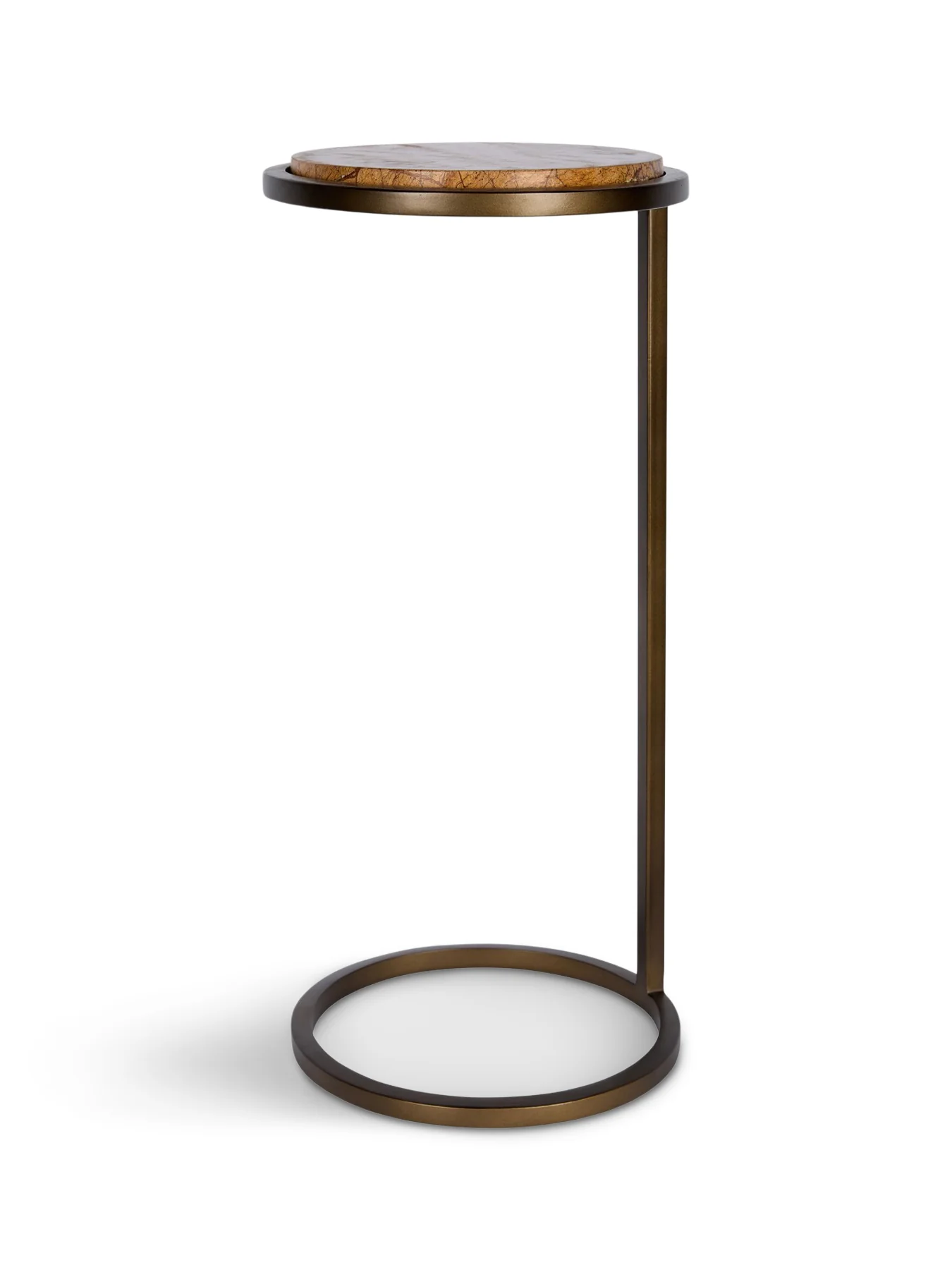 Iota Accent Table Forest Brown Marble Smoked Gold Frame