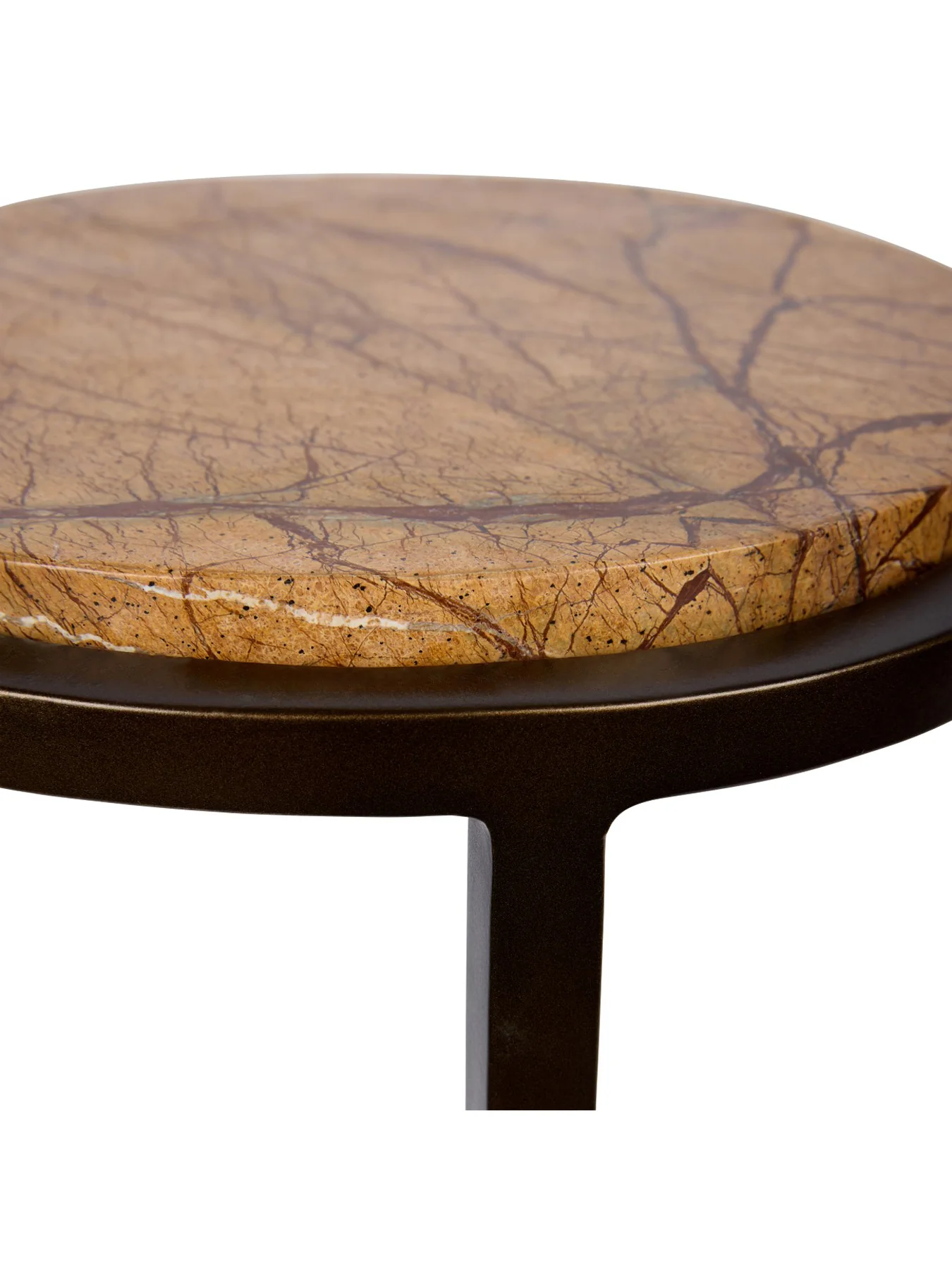 Iota Accent Table Forest Brown Marble Smoked Gold Frame - Image 4