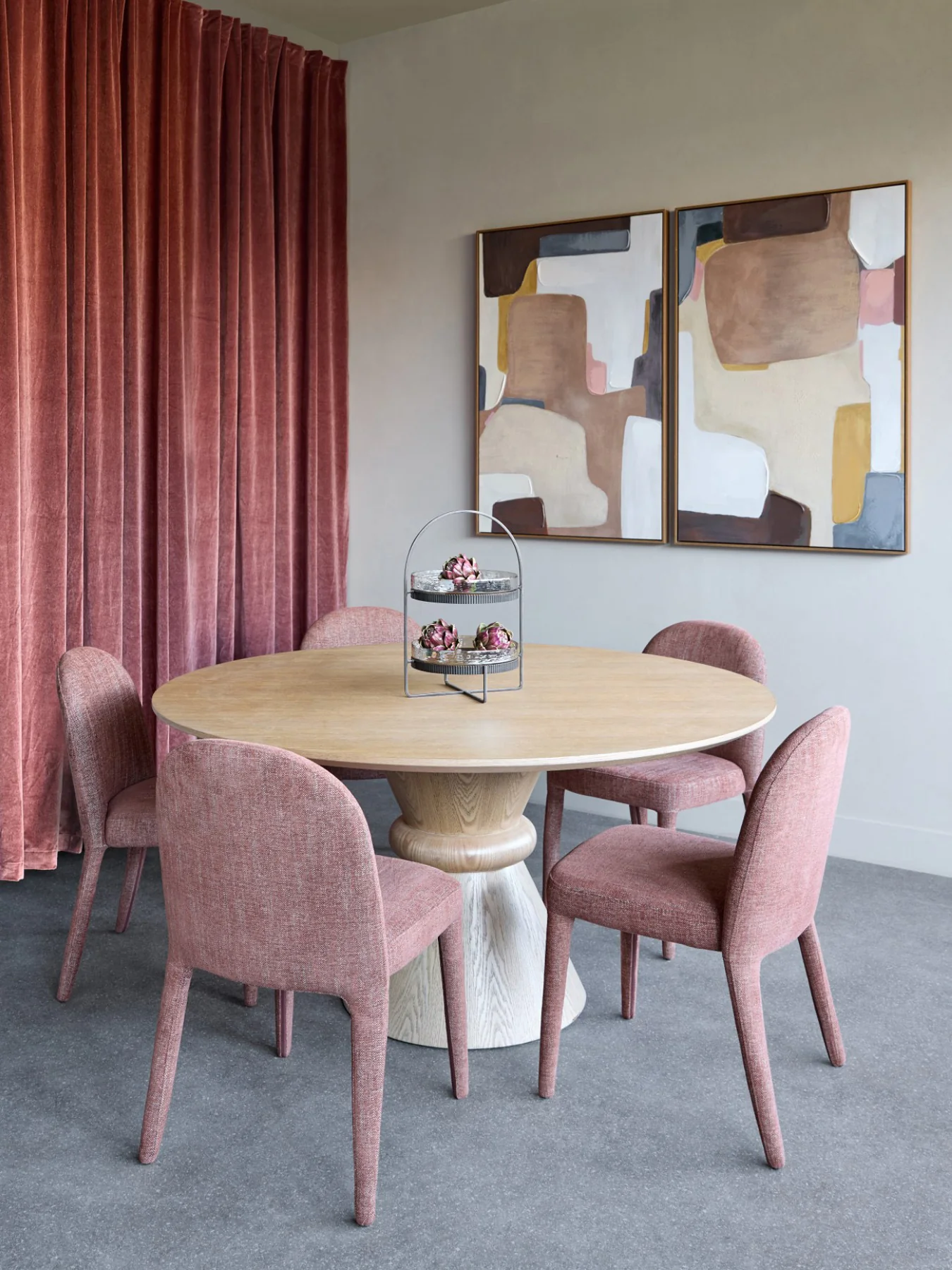 Pair of Eska Upholstered Dining Chairs in Brown - Image 3