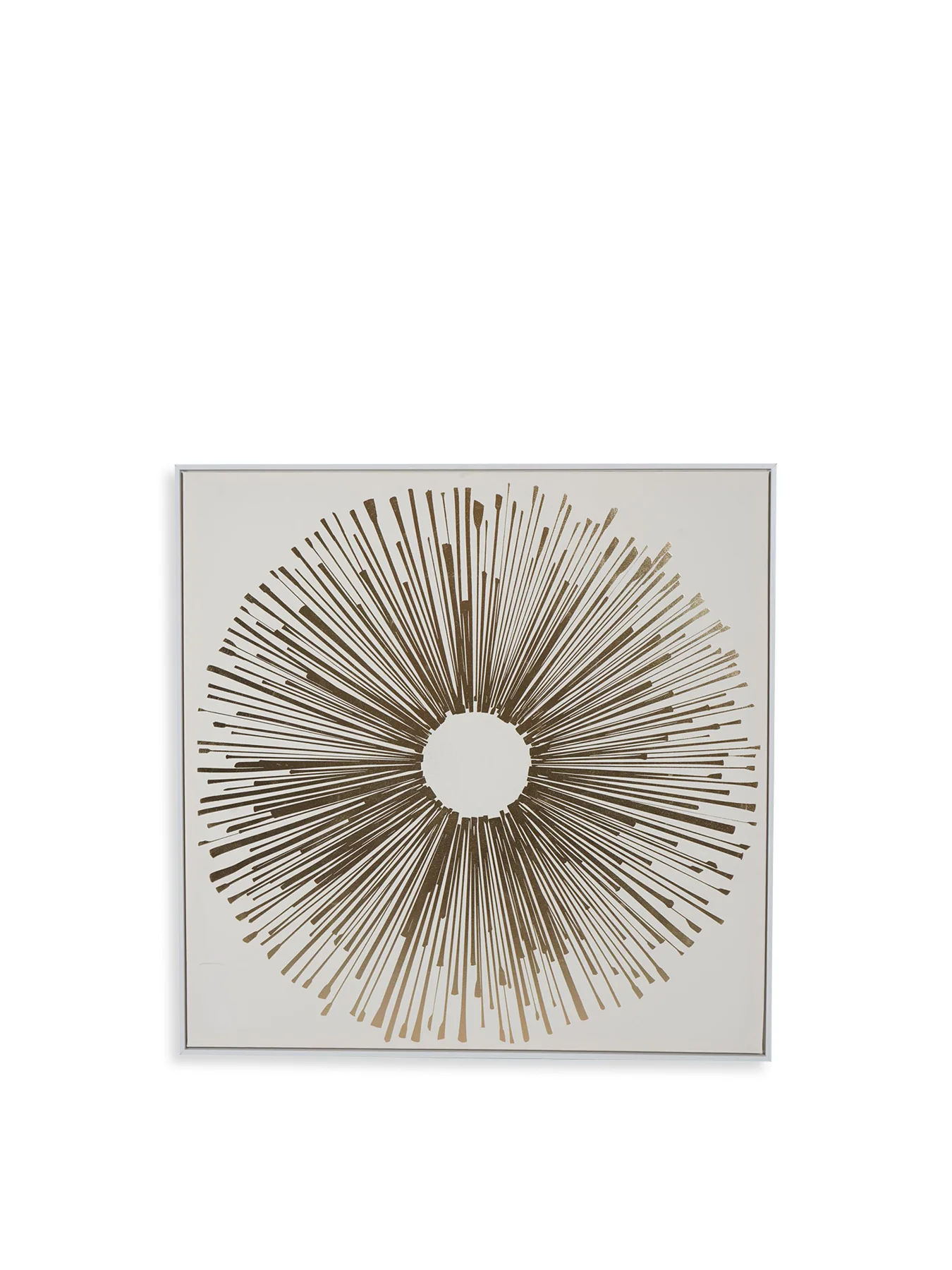 Golden Foiled Sunburst Framed Canvas 100x100cm