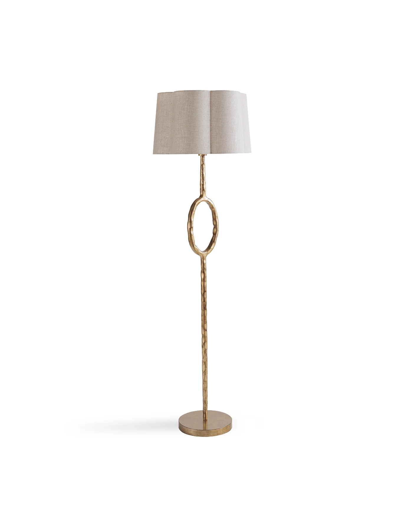 Ronde Floor Lamp Gold with Linen Shade