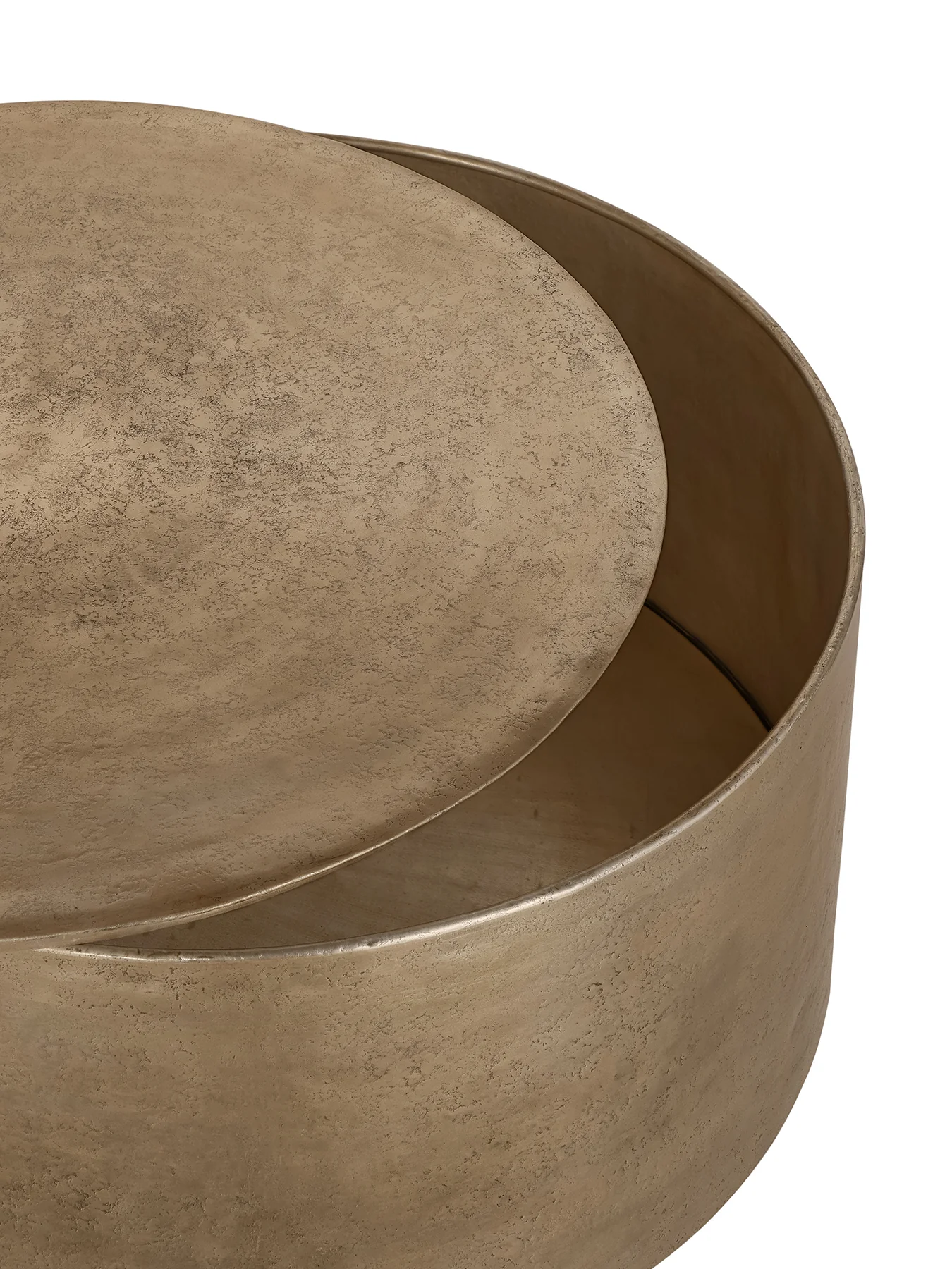 Zander Metal Drum Coffee Table Storage - Image 4