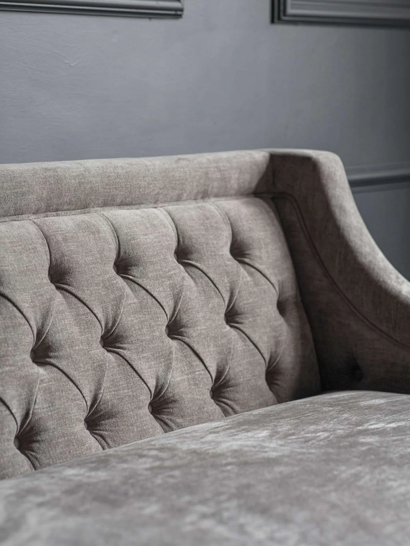 Theodore Buttoned Sofa Warm Grey 200cm - Image 3