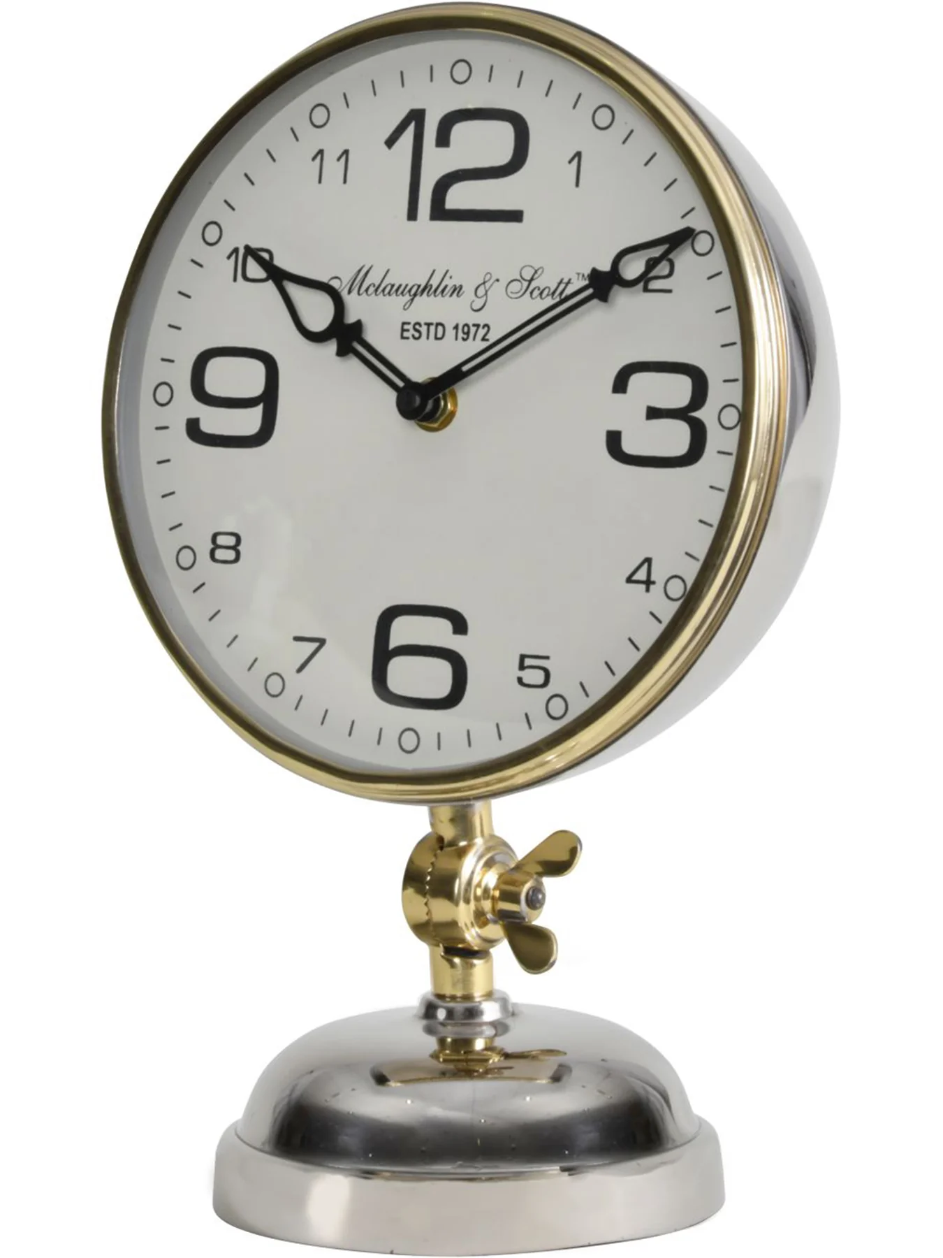 Stollard Silver Mantel Clock with Gold Accents - Image 3