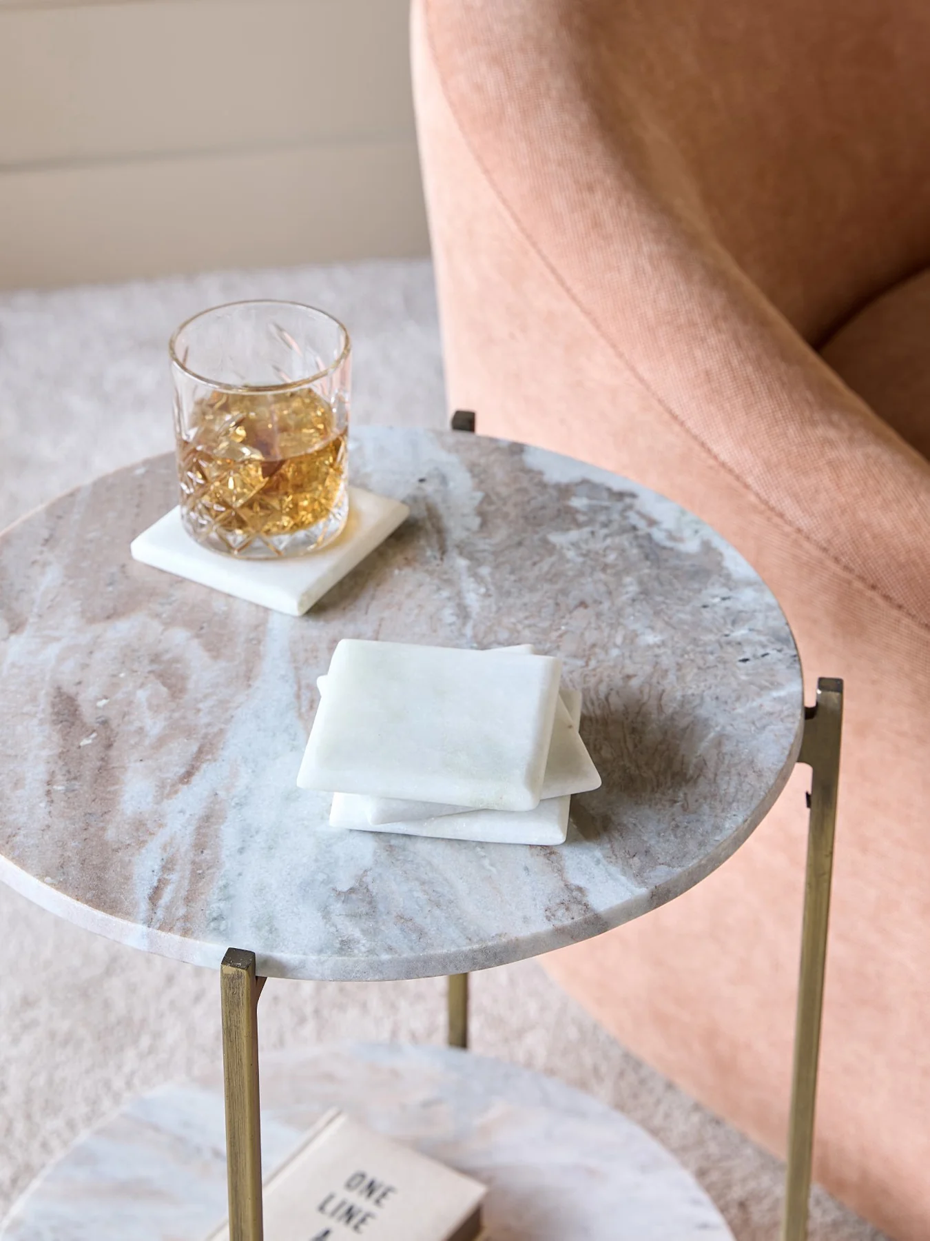 White Marble Square Coasters Set of 4 - Image 2