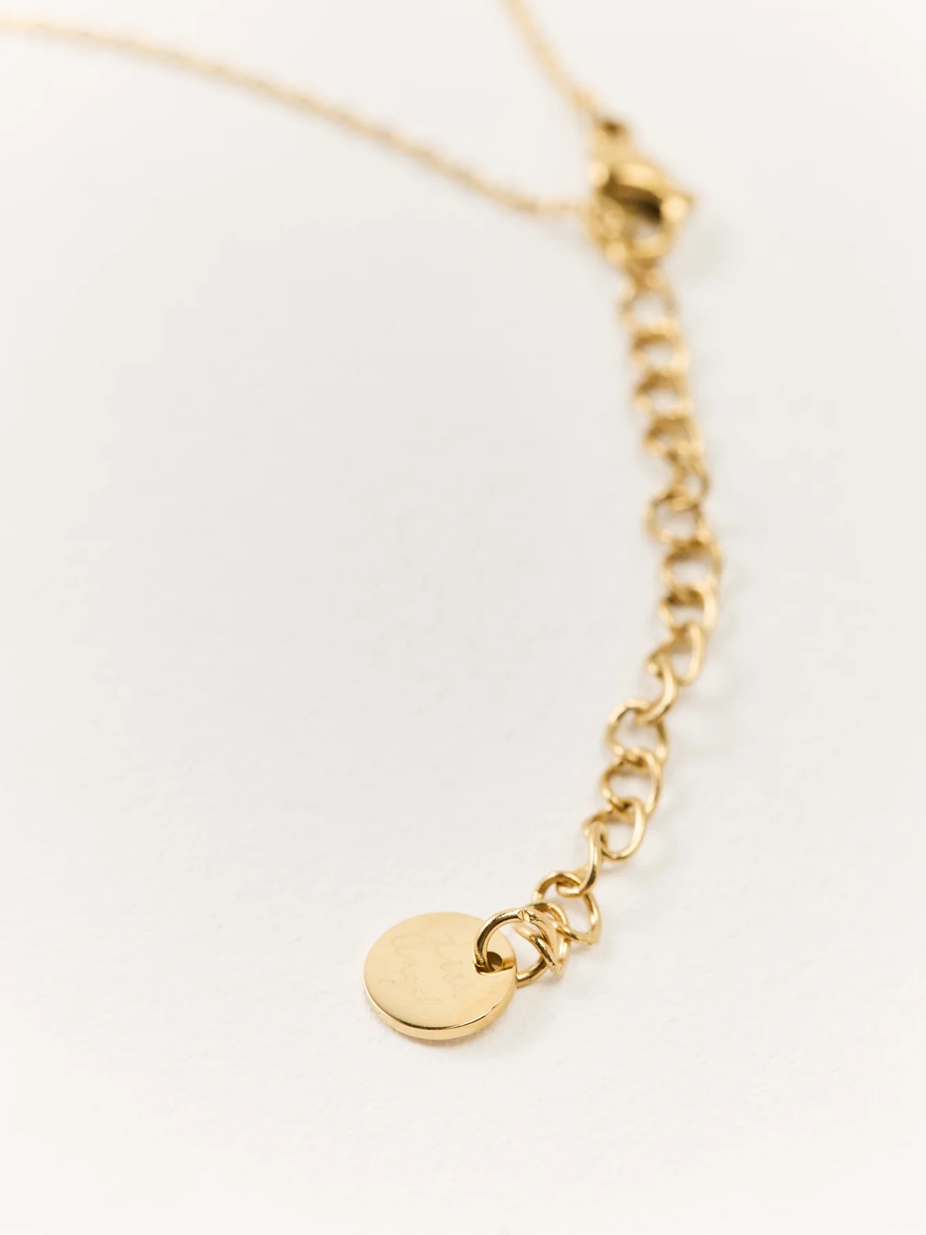 Tiny Antiqued Heart Pendant Necklace Gold - Image 3