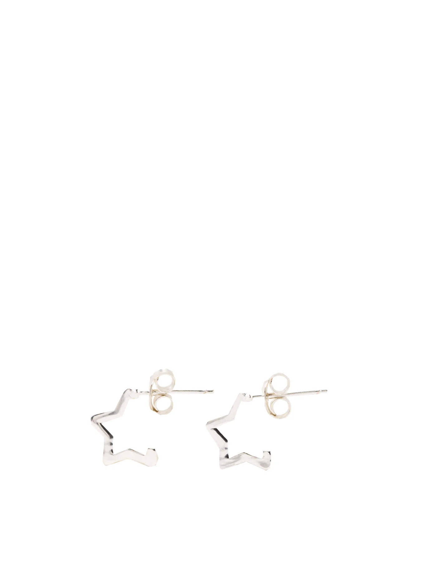 Star Hoop Earrings Silver