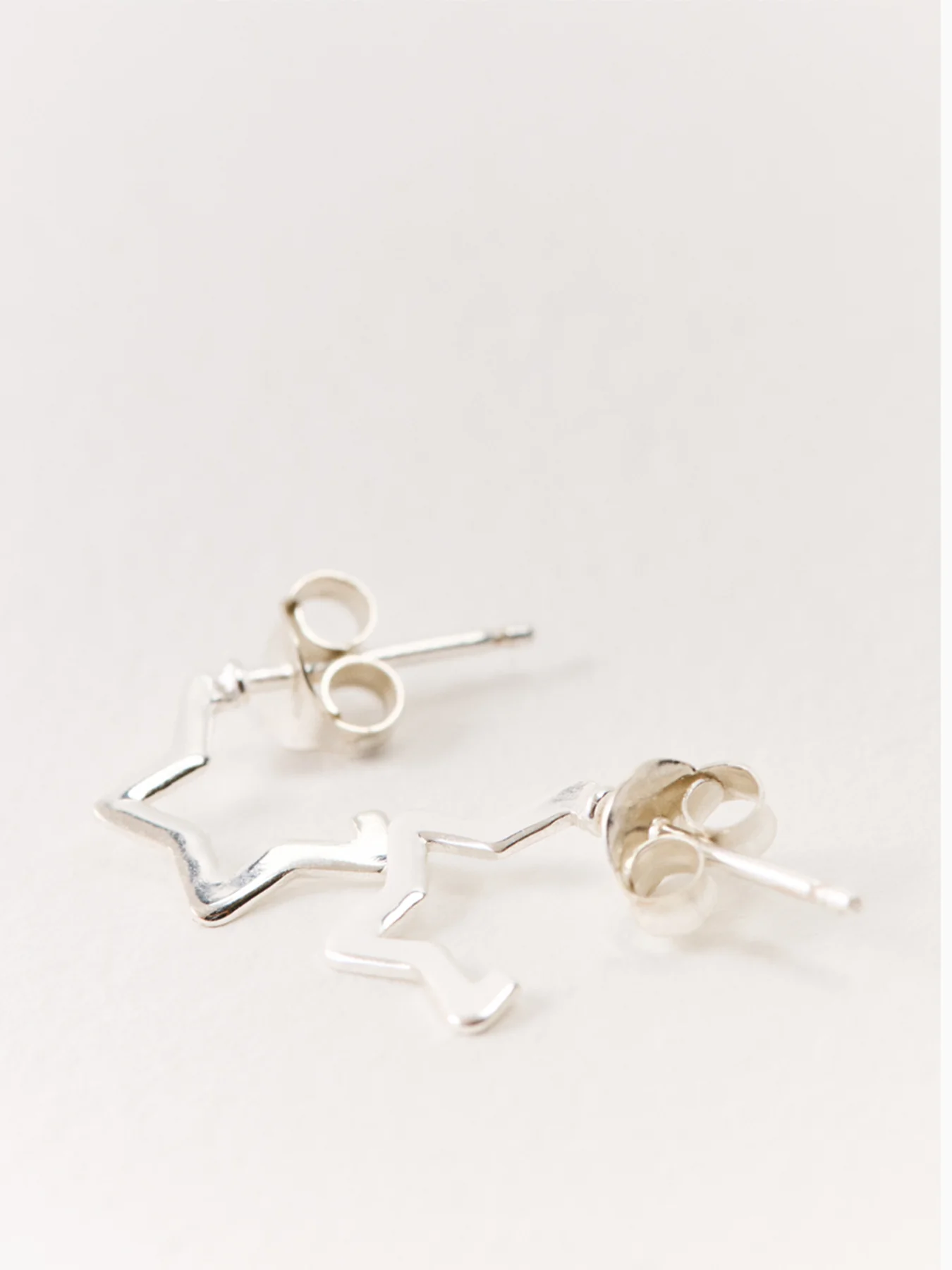Star Hoop Earrings Silver - Image 3
