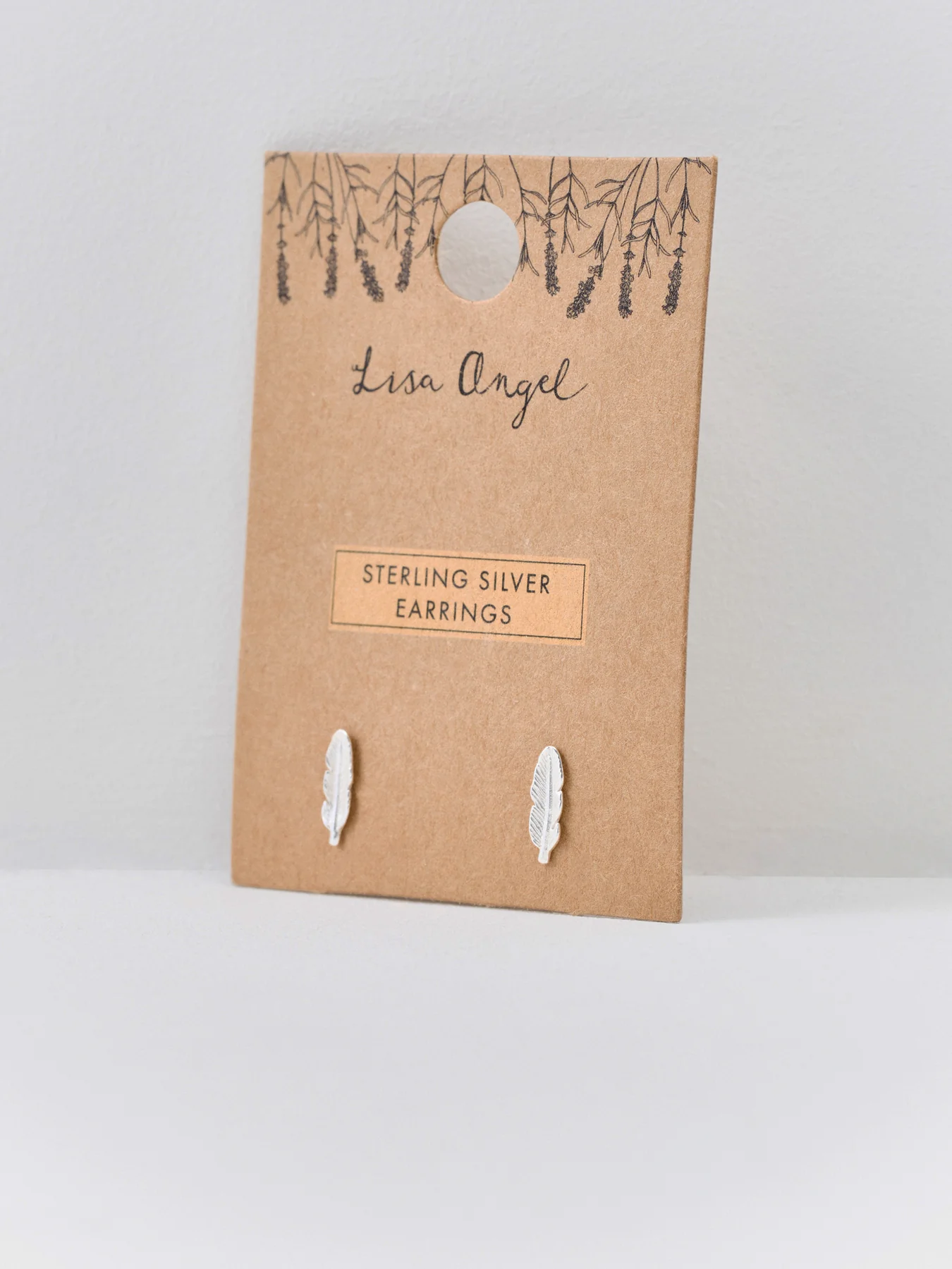 Tiny Feather Stud Earrings Silver - Image 4