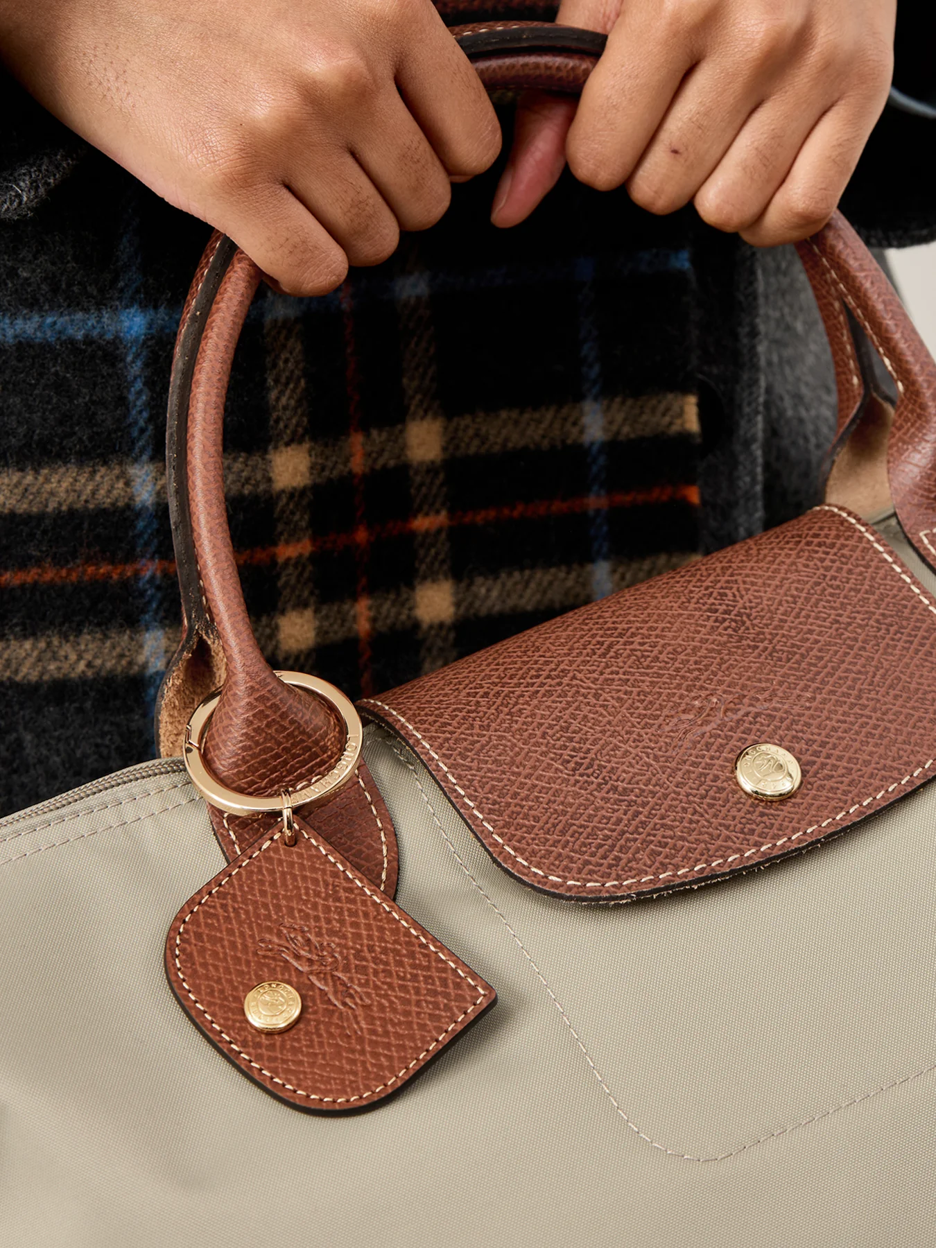 Epure Leather Flag Keyring Brown - Image 2