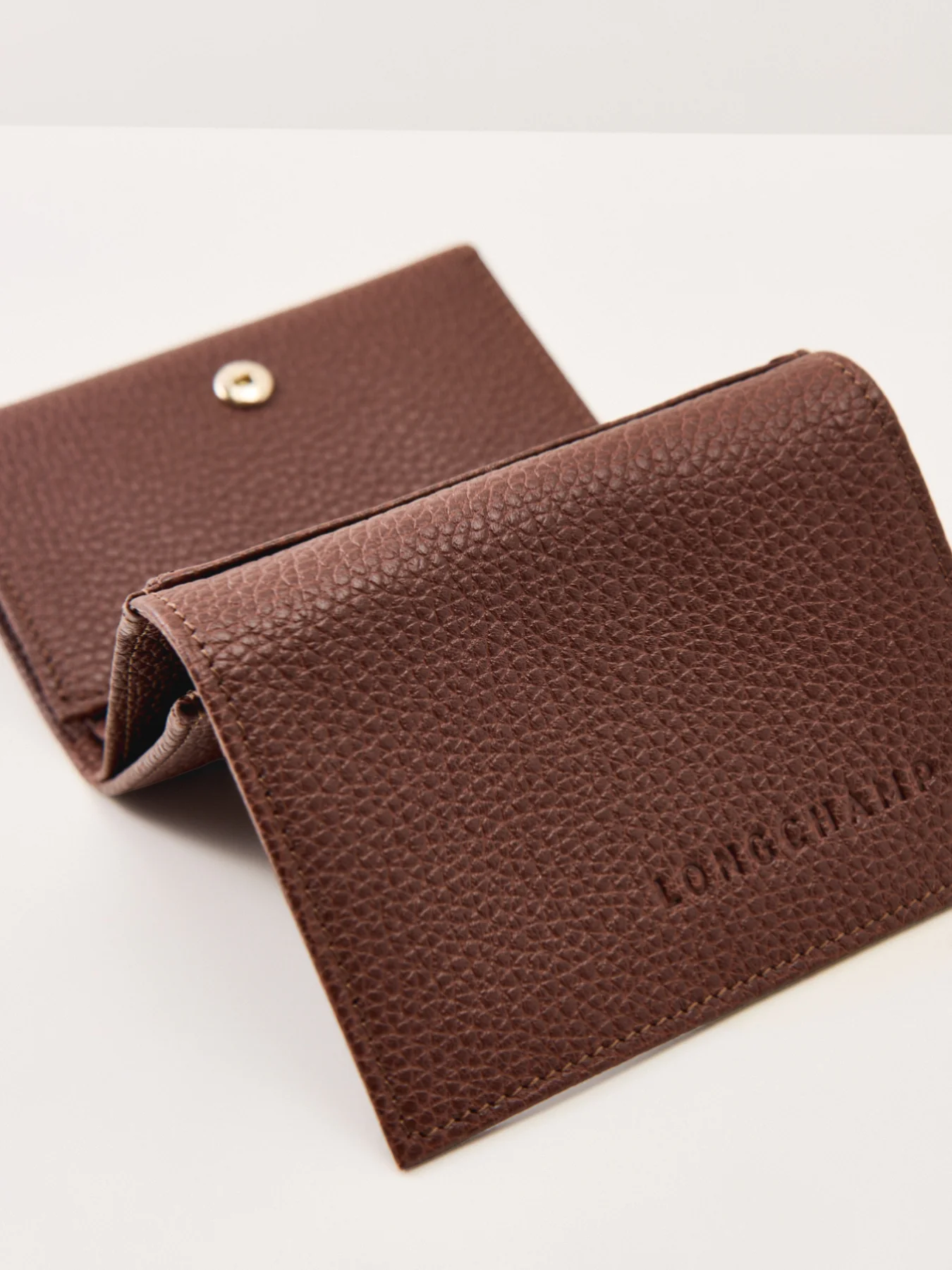 Le Foulonné Compact Leather Wallet Coffee - Image 3