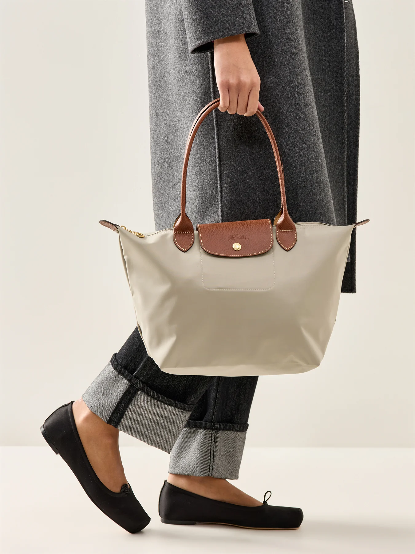 Le Pliage Original Medium Tote Bag Galet - Image 2