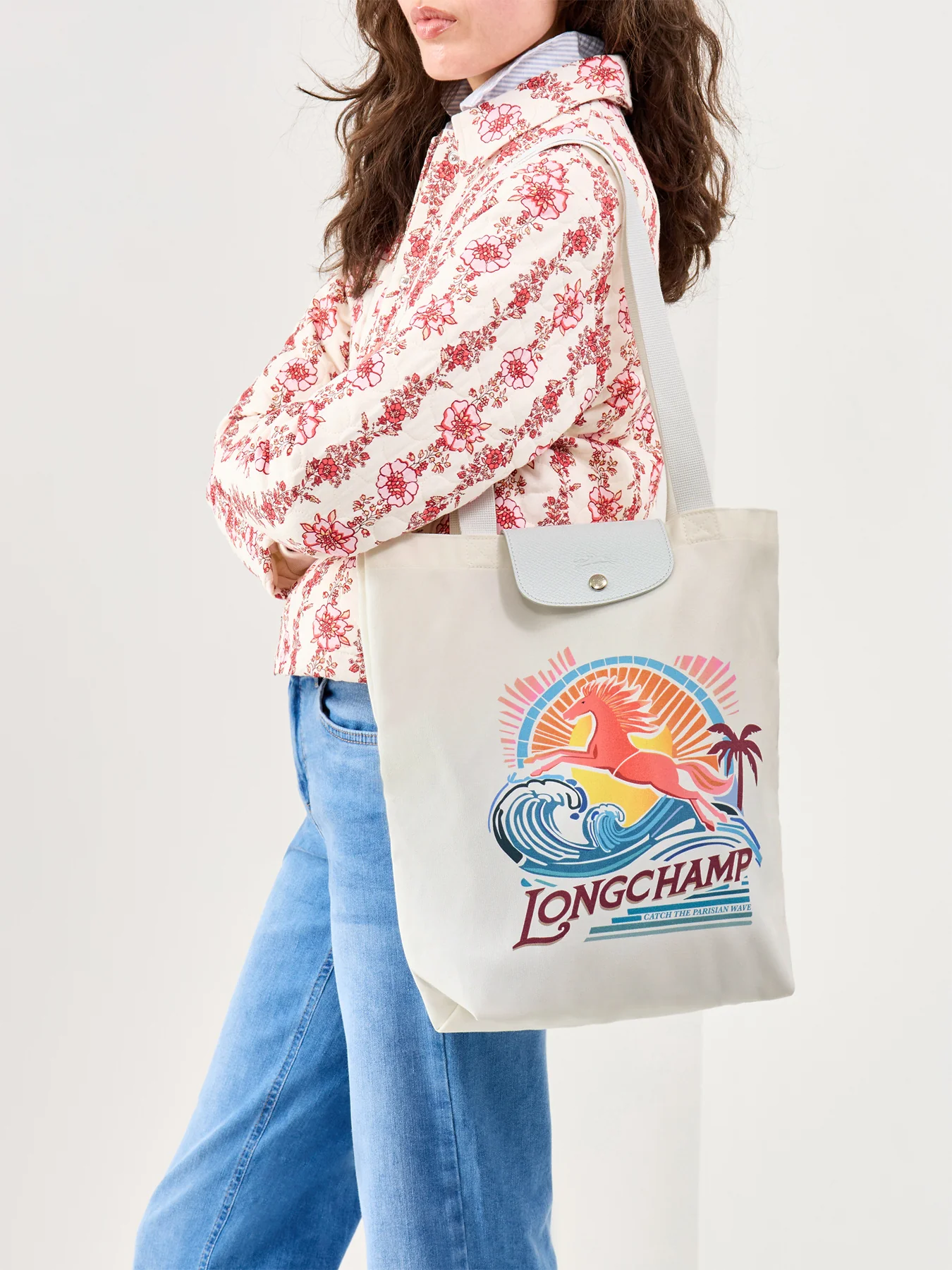 Le Pliage Surf Tote Bag Cream - Image 2