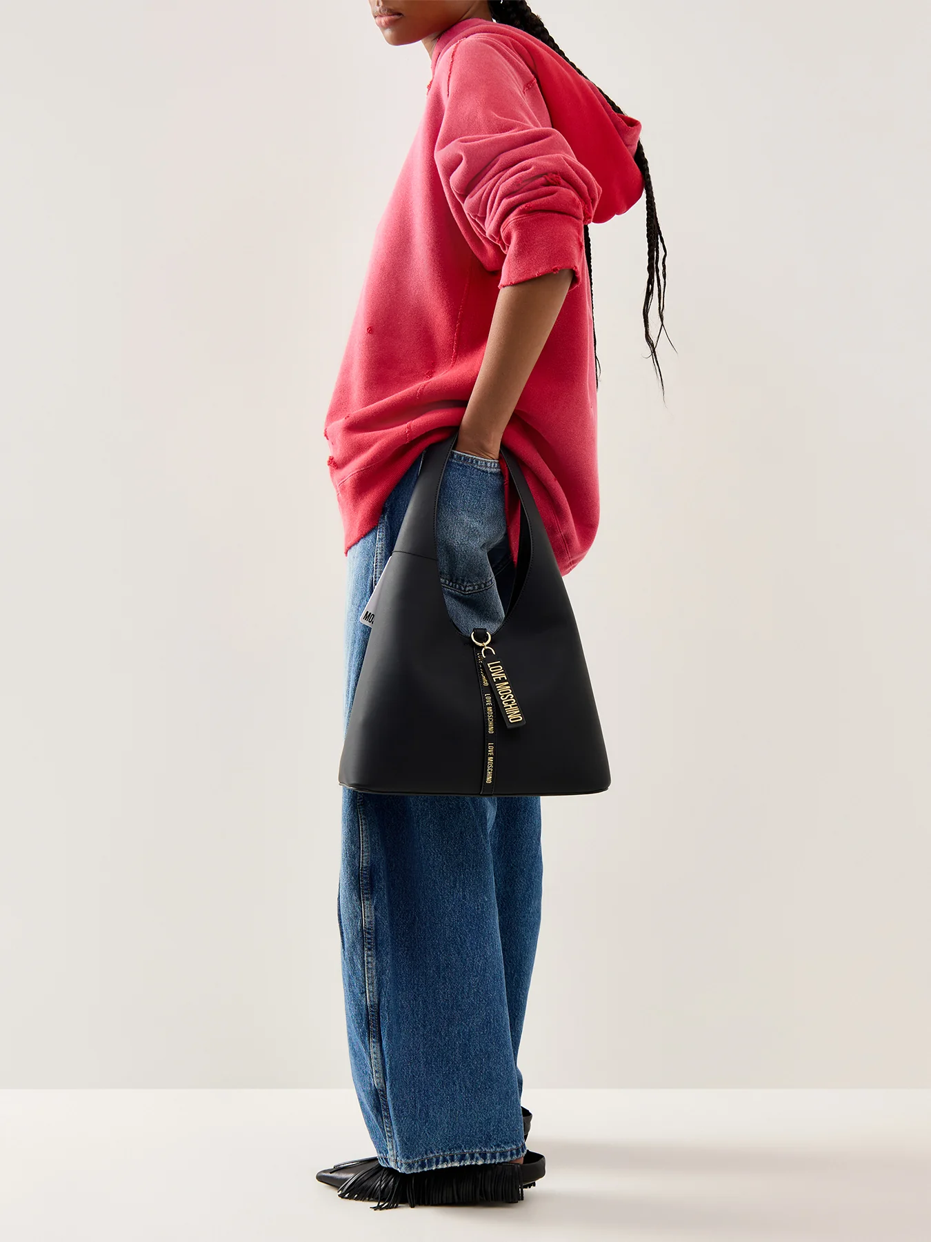Zipped Hobo Bag Black - Image 2