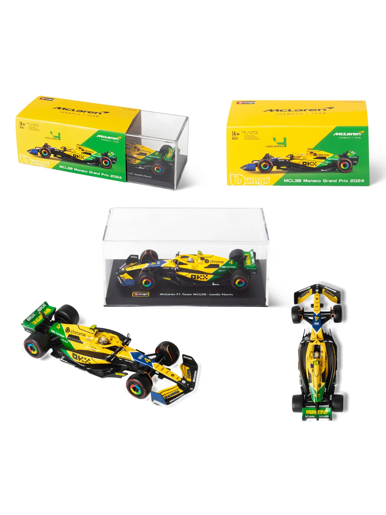 1:43 F1 McLaren 2024 in Senna Livery With Lando Norris Car Model - Image 3