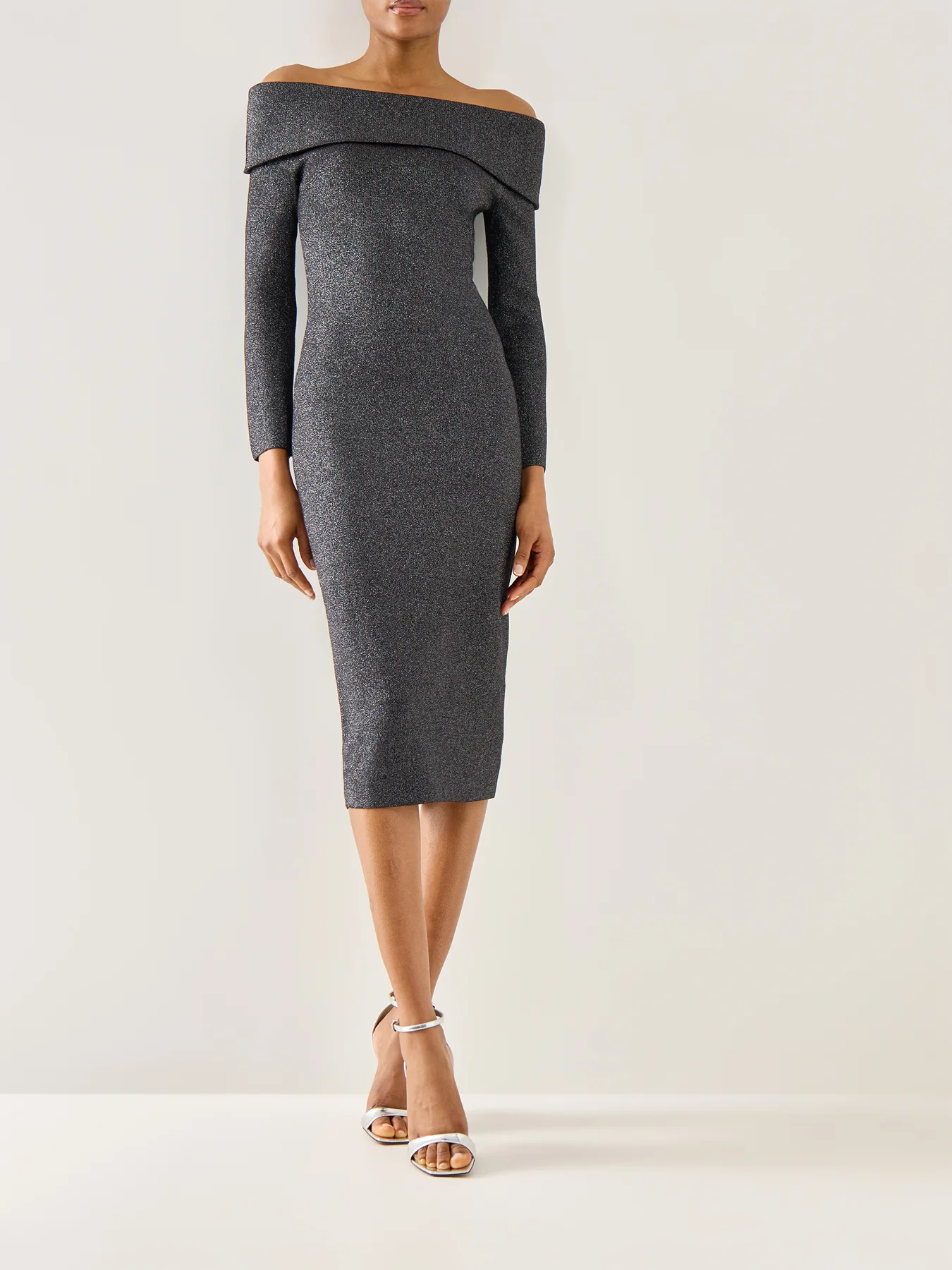 Adalina Knitted Off Shoulder Midi Dress - Image 2
