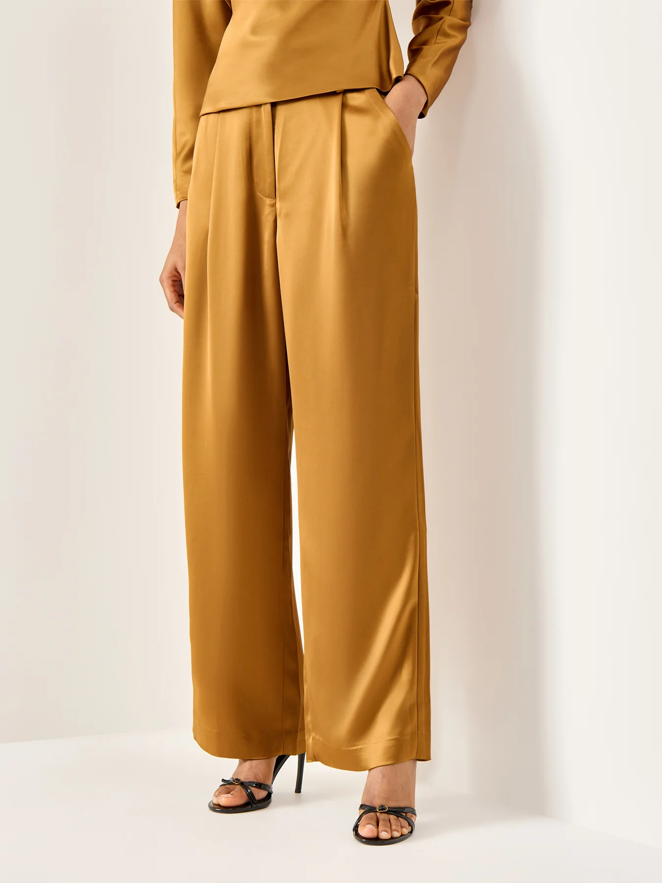 Sarah Elastic Waist Satin Pants - Image 4