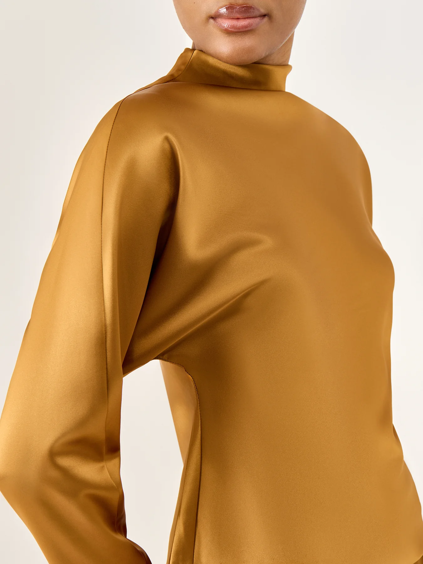 Zora Barrel Sleeve Satin Blouse - Image 3